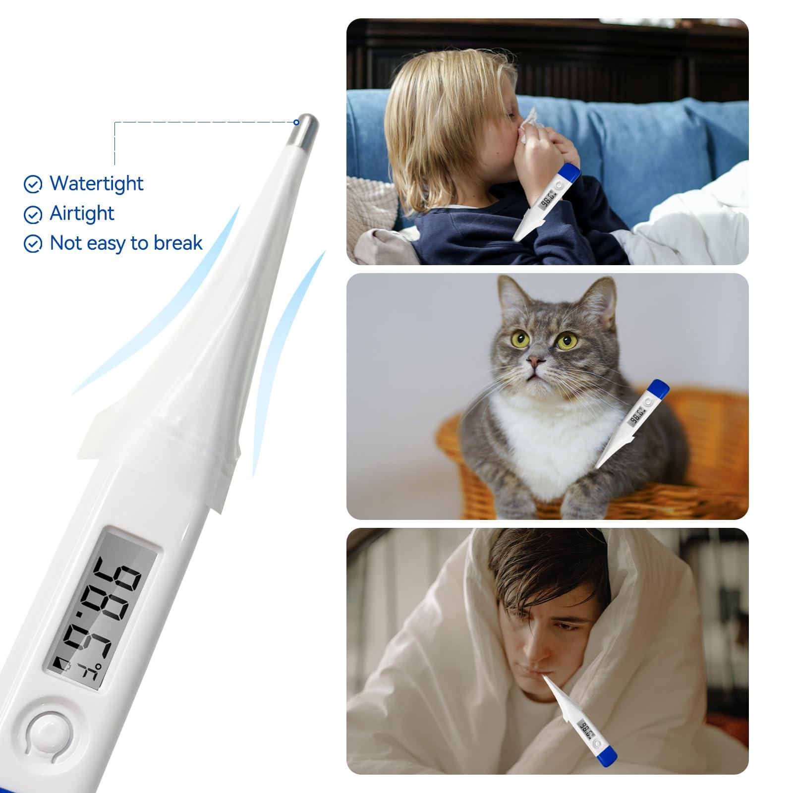 Berrcom [Value Bundle] Berrcom Digital Thermometer DT007 & Berrcom Disposable Digital Thermometers Probe Covers Set of 100 for Adults and Kids DT100TZ