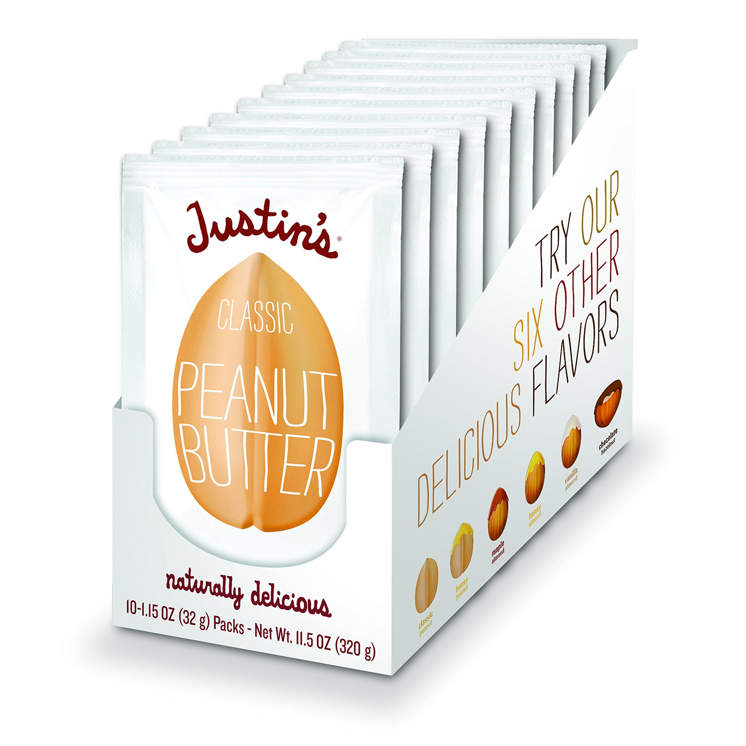 Justin's Nut Butter Justin\'s Chocolate Hazelnut & Almond Butter and Classic Peanut Butter Squeeze Pack Bundle (10 + 10 Pack)