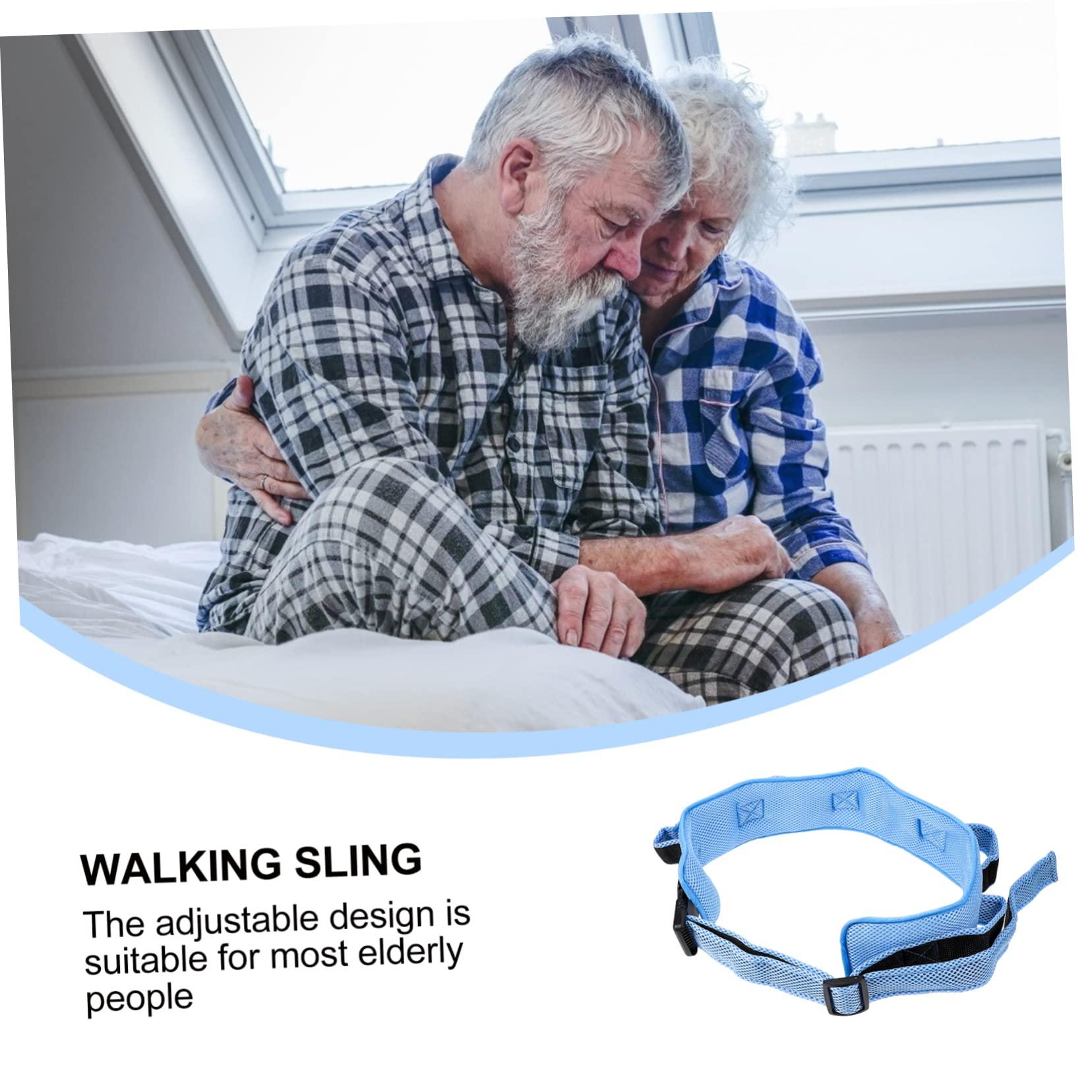 Anneome Anneome 1pc Elderly Lifting Belt Help Lap Physical Padded Gate Handles Walking Waist Belt Safety Band Elder Belt Patient Accessory Patient Belt Walk Learning Belt Blue Sandwich Mesh