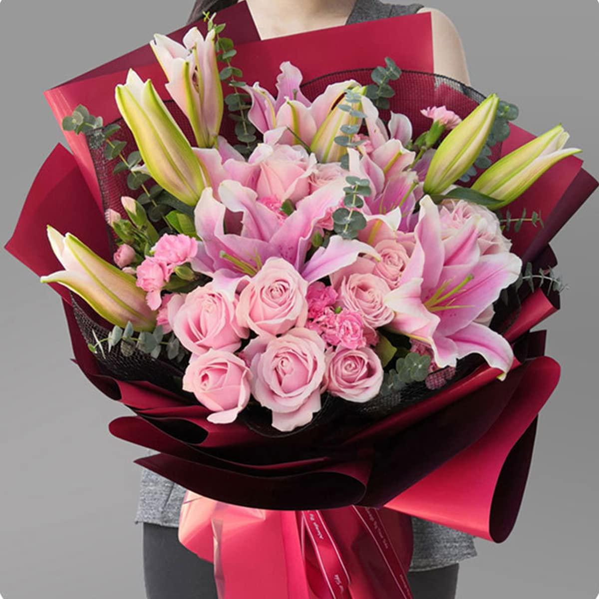 Generic Korean Wrapping Paper,Floral Wrapping Paper,Bouquet Wrapping Paper,Solid Color Waterproof Flower Wrapping Paper Roll,22.8in x 32.8ft,Black