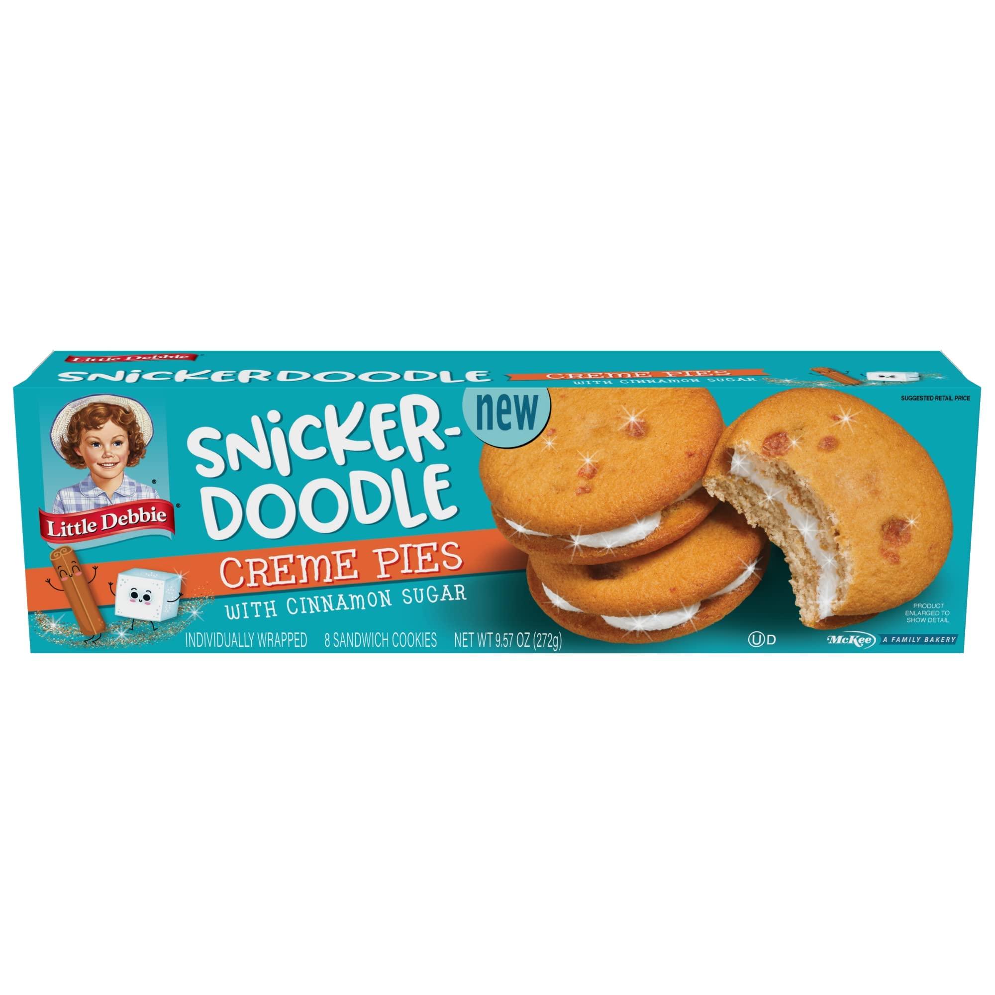 Little Debbie Little Debbie Snickerdoodle Creme Pies with Cinnamon Sugar - Pack of 4 Boxes with 8 Pies Each - 32 Total Cookie Pies, 8 Count (Pack of 4), 9.57 ounces, 1