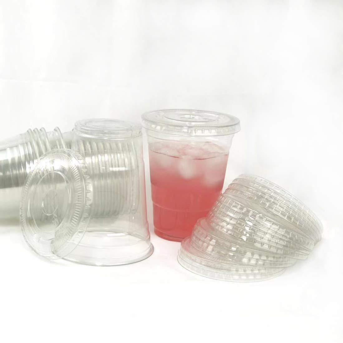 Royal Packaging suppliers Royal Packaging suppliers 100sets 16oz. Plastic Ultra Clear Cups with flat lids is for cold drinks like iced coffee, Bubble Tea, Frozen Cocktails, water, Sosa and jucies