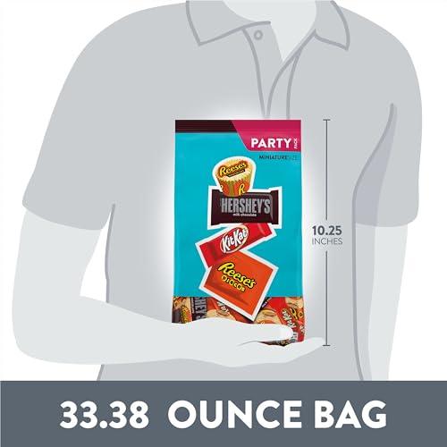 HERSHEY'S HERSHEY\'S, KIT KAT and REESE\'S Assorted Flavored Candy Party Pack, 33.38 oz