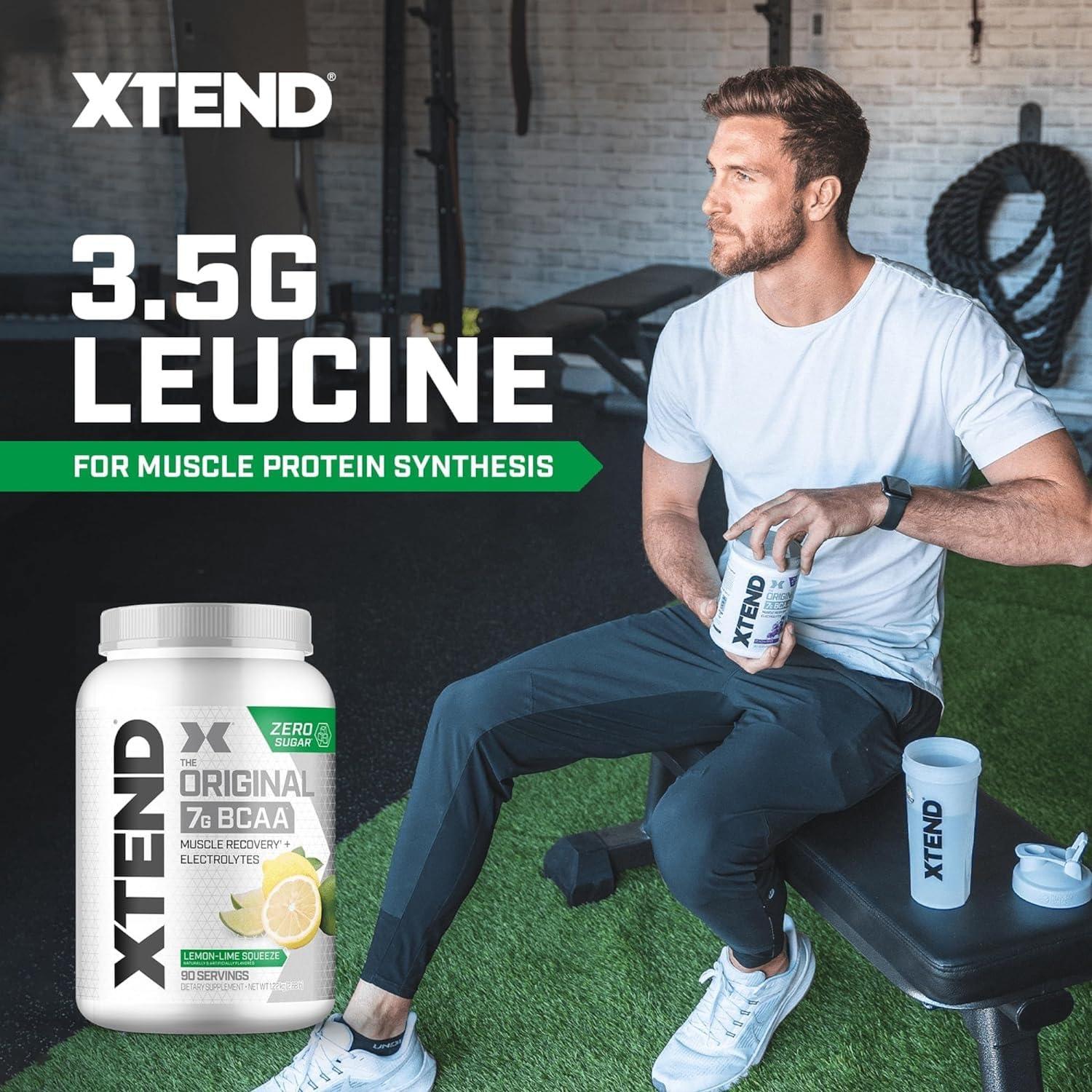 Xtend Xtend XTEND Original BCAA Powder 7g BCAA and 2.5g L-Glutamine, Sugar Free Post Workout Muscle Recovery Drink with Amino Acids for Men & Women, 90 Servings