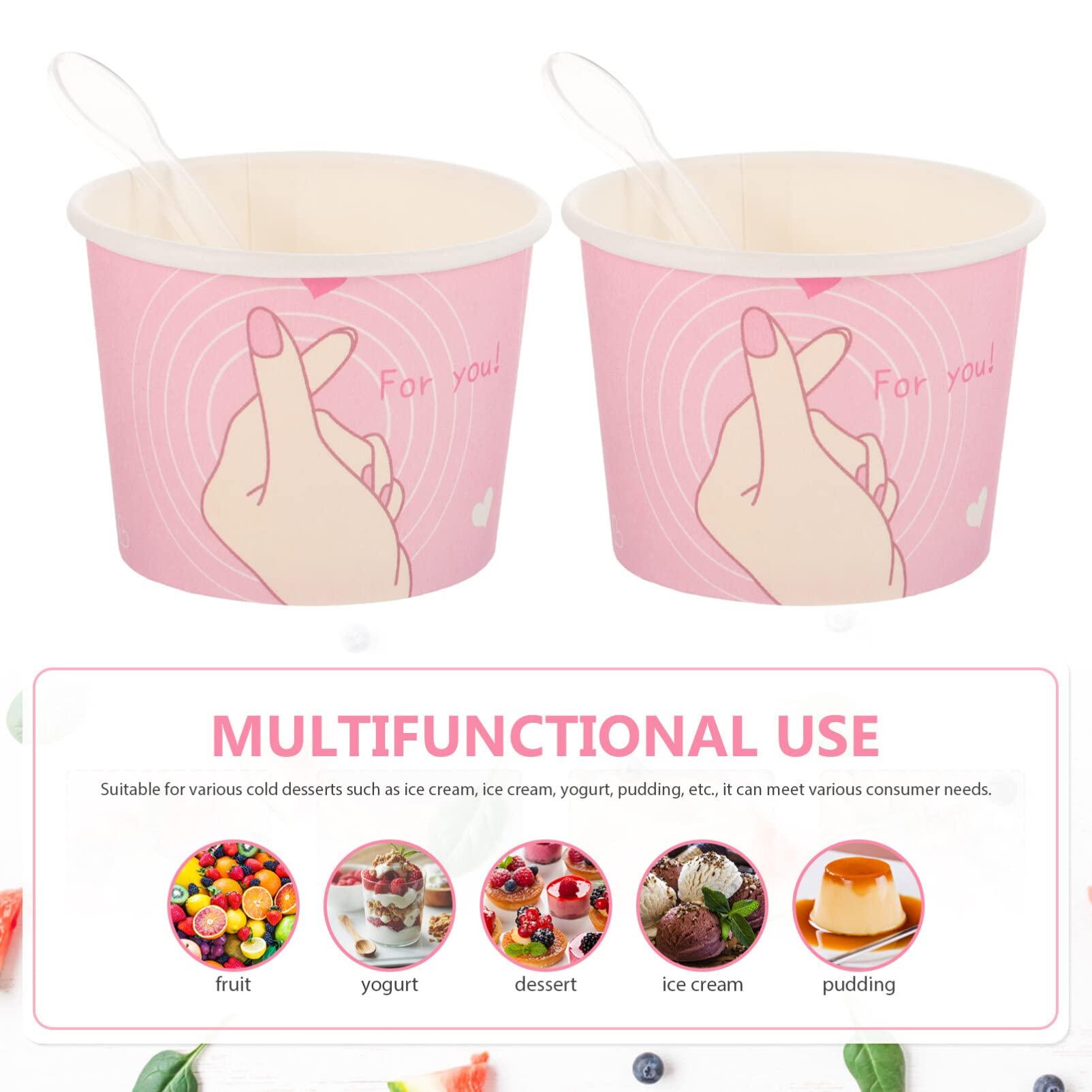 Healifty Healifty 1 Set ice cream cup snack cup ice cream dishes hot food cup tasting serving cups yogurt bowl ice cream bowls disposable outdoor party paper cup dessert plastic baking supplies