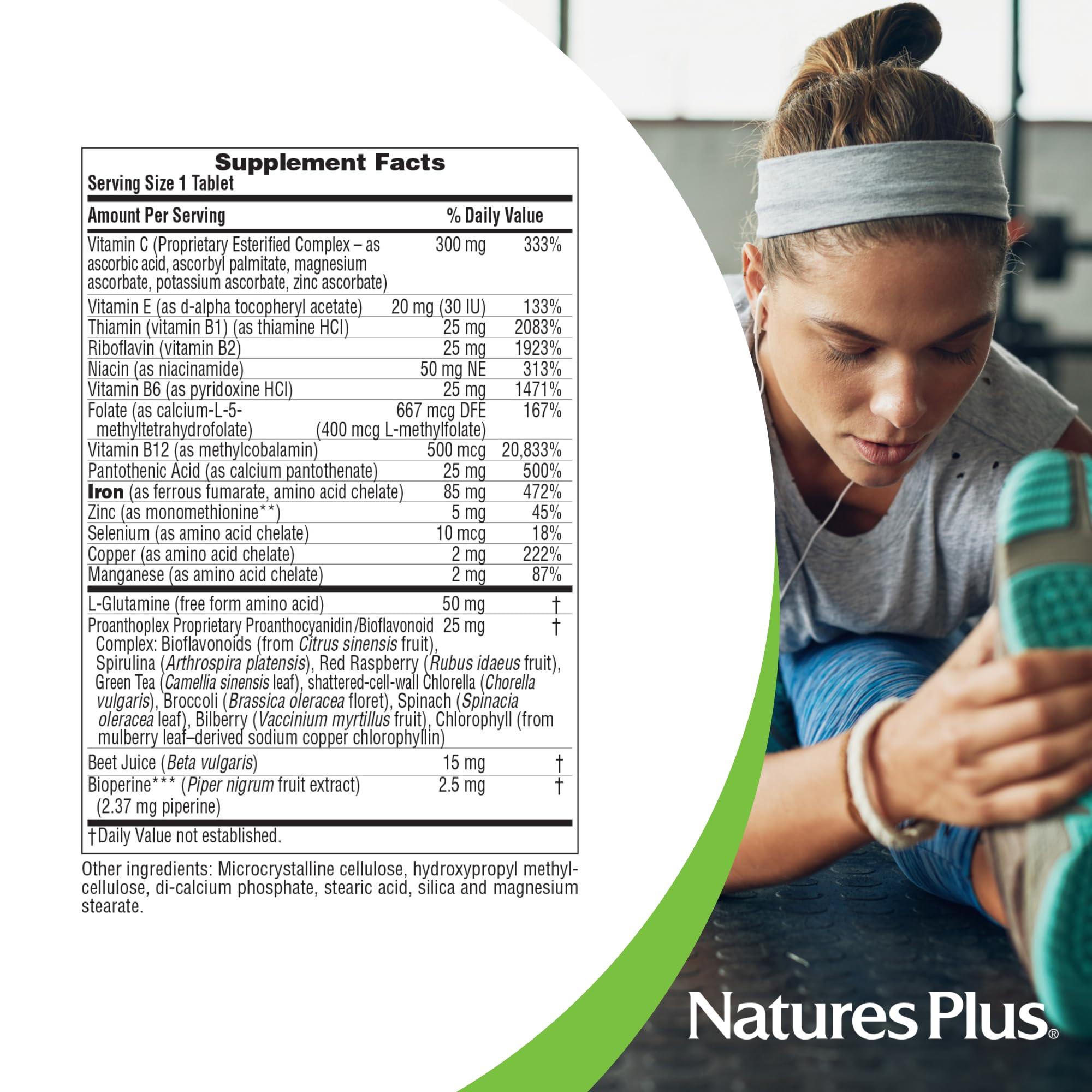Nature's Plus NaturesPlus Hema-Plex Iron - 30 Slow-Release Tablets - 85 mg Chelated Iron - Total Blood Health - with Vitamin C & Bioflavonoids - Non GMO, Vegetarian & Gluten Free - 30 Servings