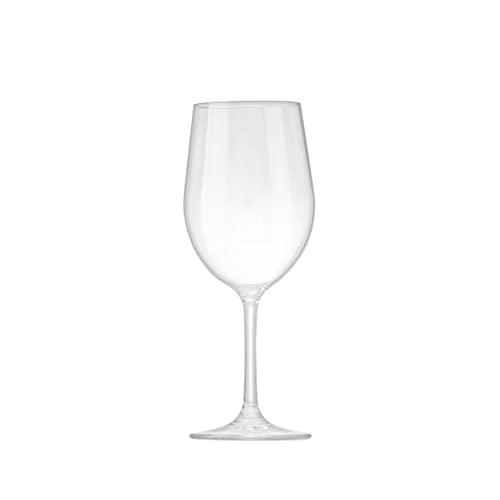 Vinjoy Reusable Plastic Wine Glasses (Set of 4) - Clear Plastic Wine Glasses with Stem (12 oz), Tritan Non Disposable Wine Glasses, BPA-Free, Unbreakable Plastic Glasses for Party, Outdoor Plastic Wine Glass