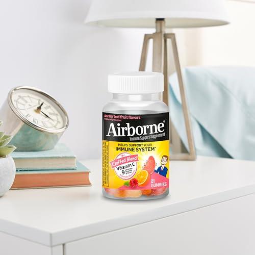 Airborne Airborne 750mg Vitamin C Gummies For Adults, Immune Support Supplement with Powerful Antioxidants Vitamins A C & E - 21 Gummies, Assorted Fruit Flavor