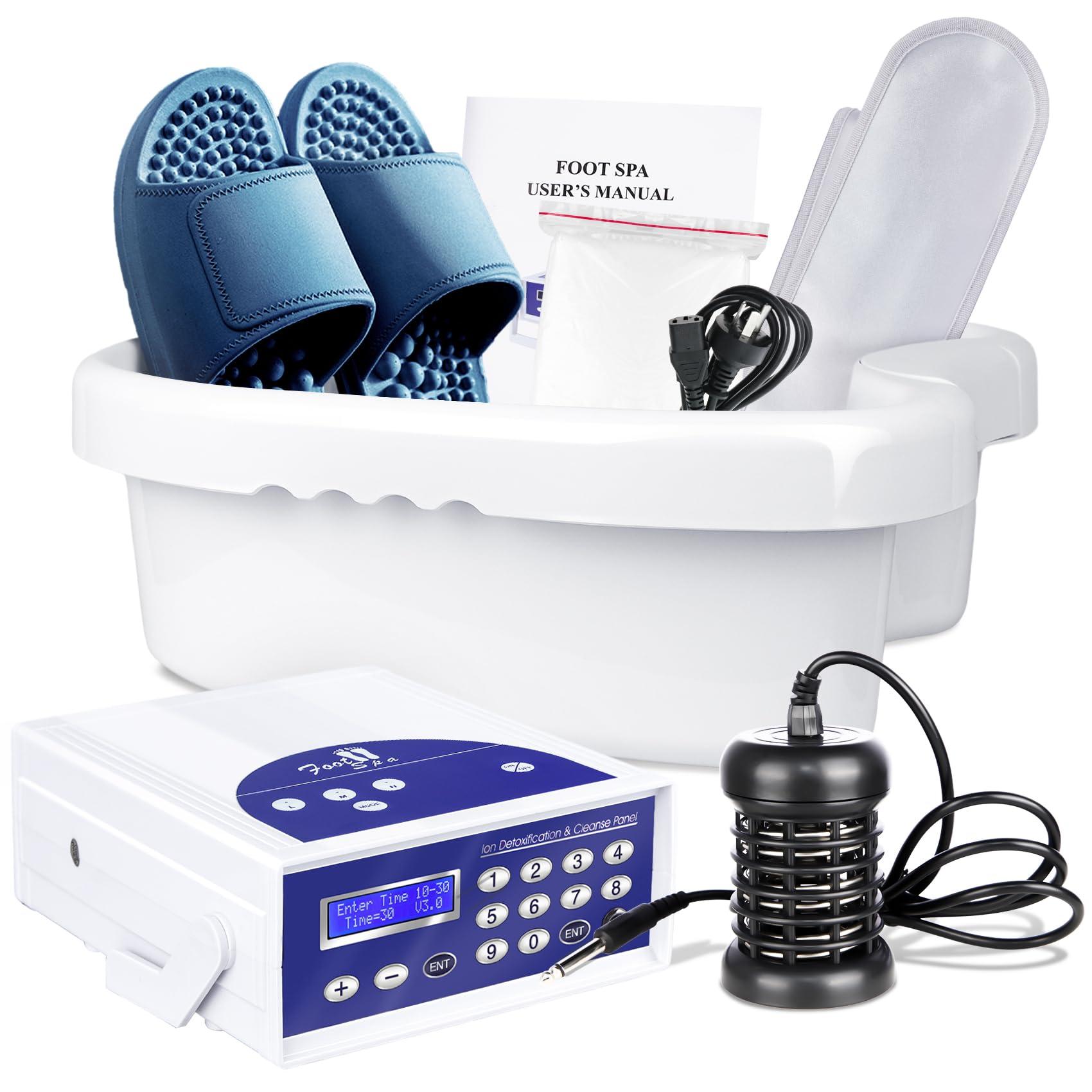 LeCuag LeCuag Ionic Detox Foot Bath Machine W Massage Slipper, Professional Ion Cleanse Ionic Detox Foot Bath Spa Machine Foot Spa Machine with LED Display, Far Infrared Belt,Foot Basin