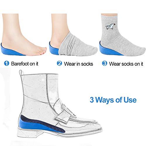 Ailaka Ailaka Height Increase Insoles (Can be Worn in Socks), Arch Support Half Inserts Shock Absorption Heel Lifts Cushion Pads for Men & Women (Small)