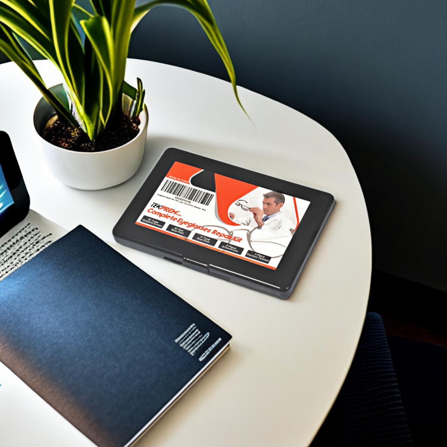 TEKPREM TEKPREM Magnetic Eyeglass Repair Tool Kit, Eye Glasses Repairing Screwdriver Set with Eyeglass Screws,Silicone Nose Pads,Tweezer,Small Screwdriver for Eyeglasses,Sunglasses and Nose Pads Replacement