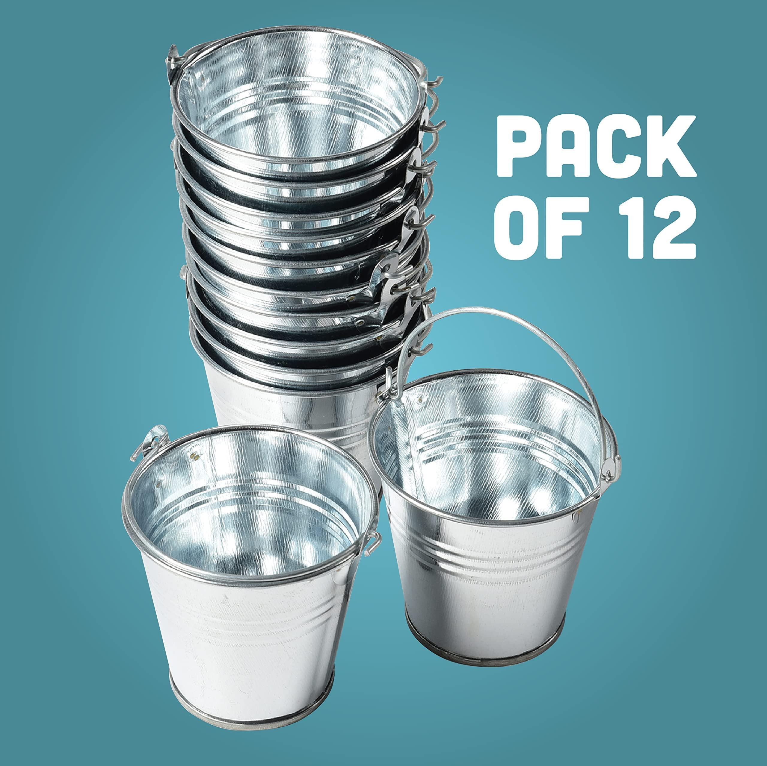U. S. Toy Mini Metal Buckets,Pack of 12