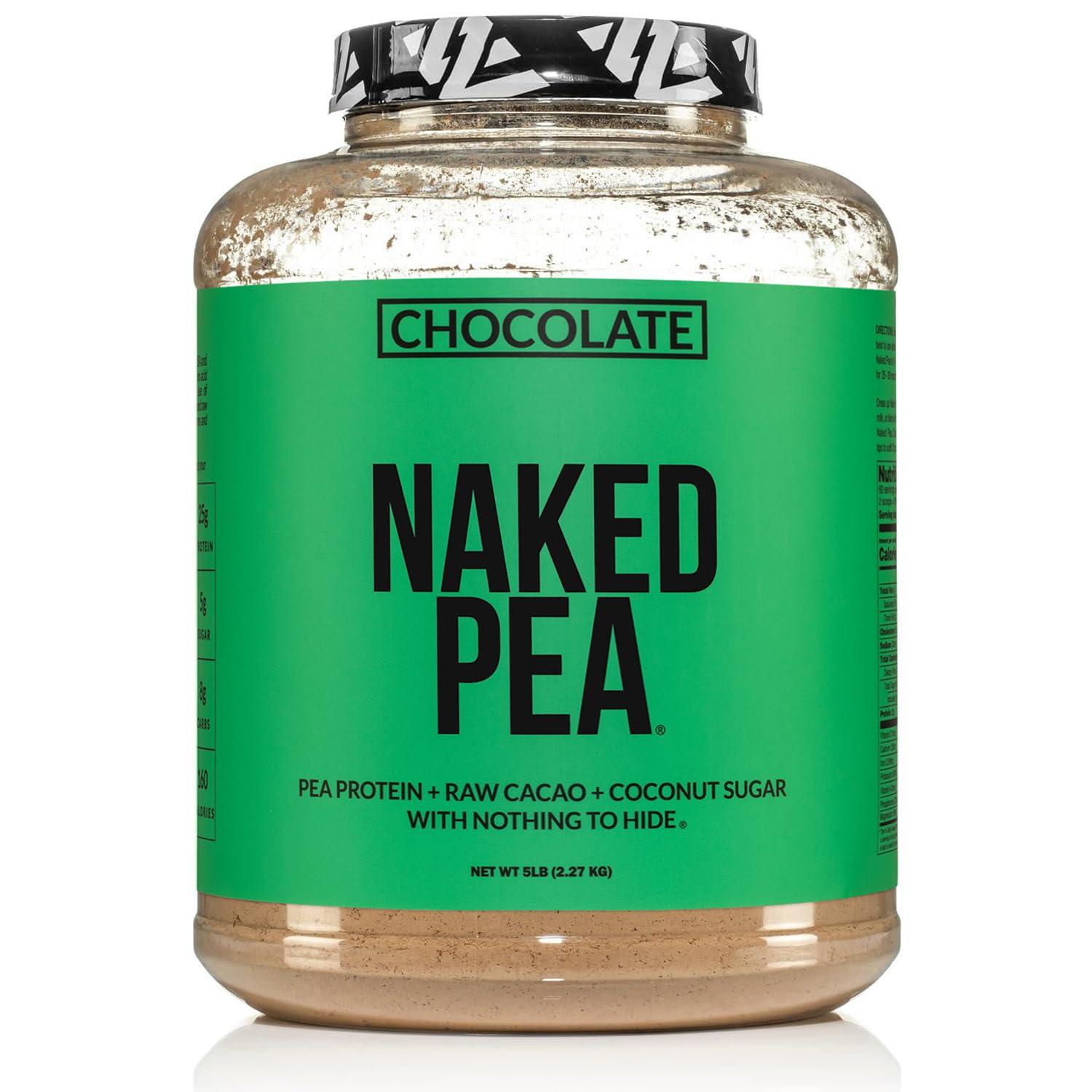 NAKED nutrition NAKED nutrition Chocolate Naked Pea Protein Isolate - 5Lb Bulk, Plant Based, Vegetarian & Vegan Protein. Easy To Digest, Non-Gmo, Gluten Free, Lactose Free, Soy Free