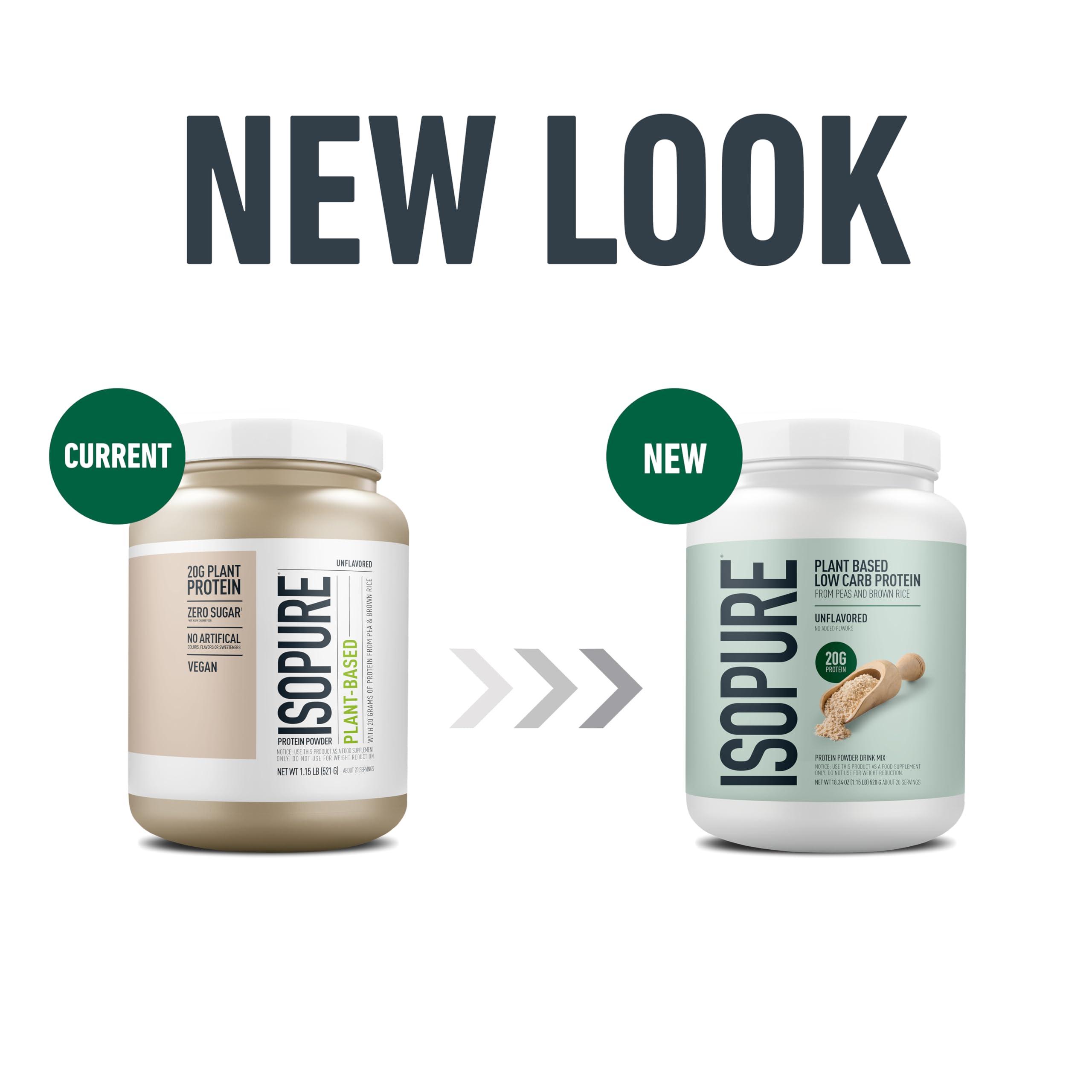 Isopure Isopure Plant-Based Protein Powder, Lactose Free, Gluten Free, With Iron, Unflavored, 20g Plant Protein Per Serving, 1.15 Lbs, 20 Servings