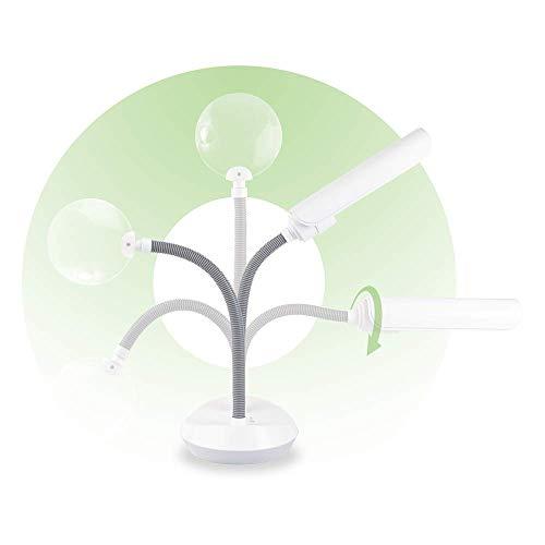 OttLite OttLite Duoflex Magnifier Lamp, 13 Watt, White – 2X Optical Grade Magnification, 5X Spot Magnifier, Flexible Neck Height, Modern Design, for Needlework & Crafting