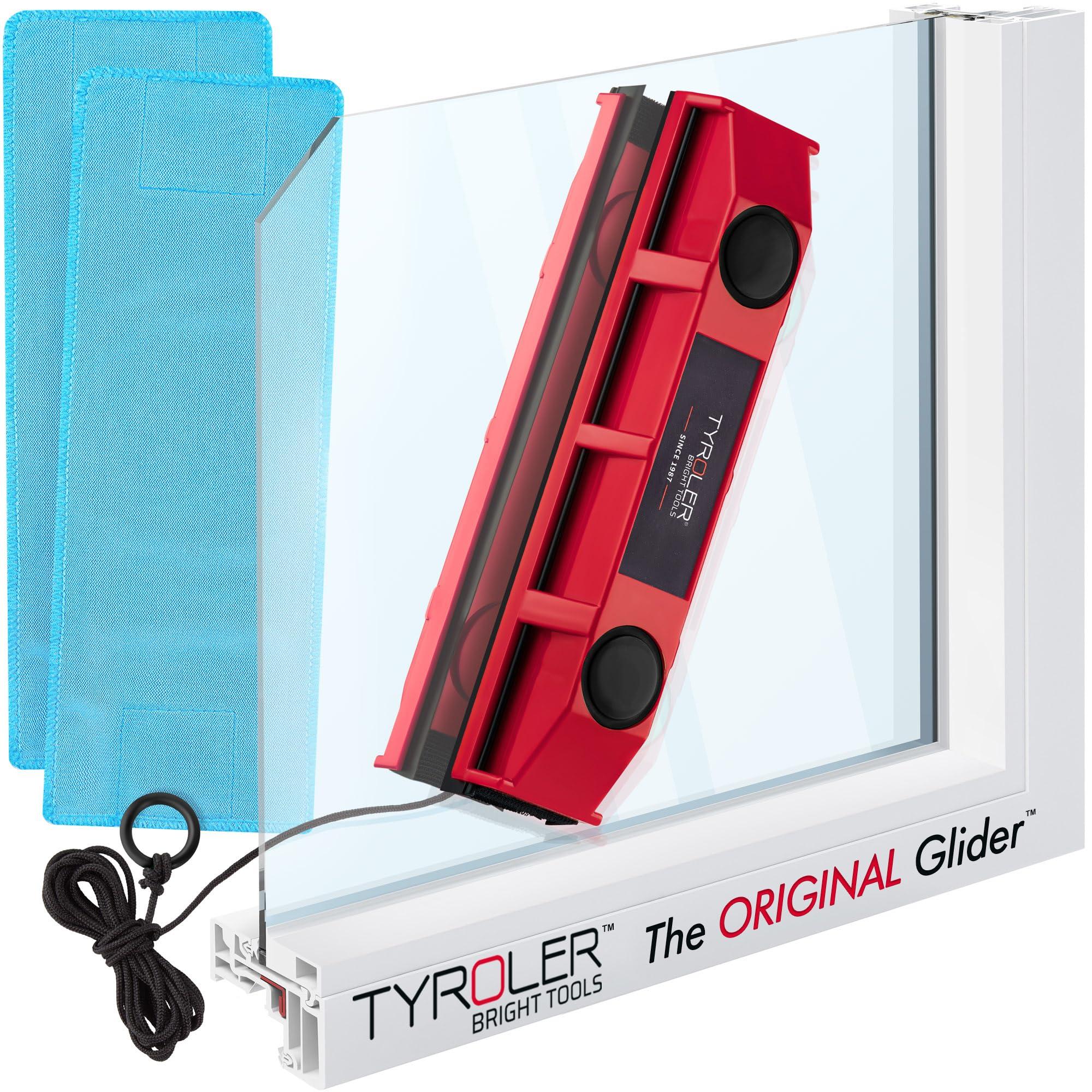 Tyroler Bright Tools Tyroler Magnetic Window Cleaner | for Single-Glazed Windows 0.1\"-0.3\" ONLY | The Glider S-1 Glass Cleaner | 3M Anti-Fall Rope | Double-Sided Cleaning