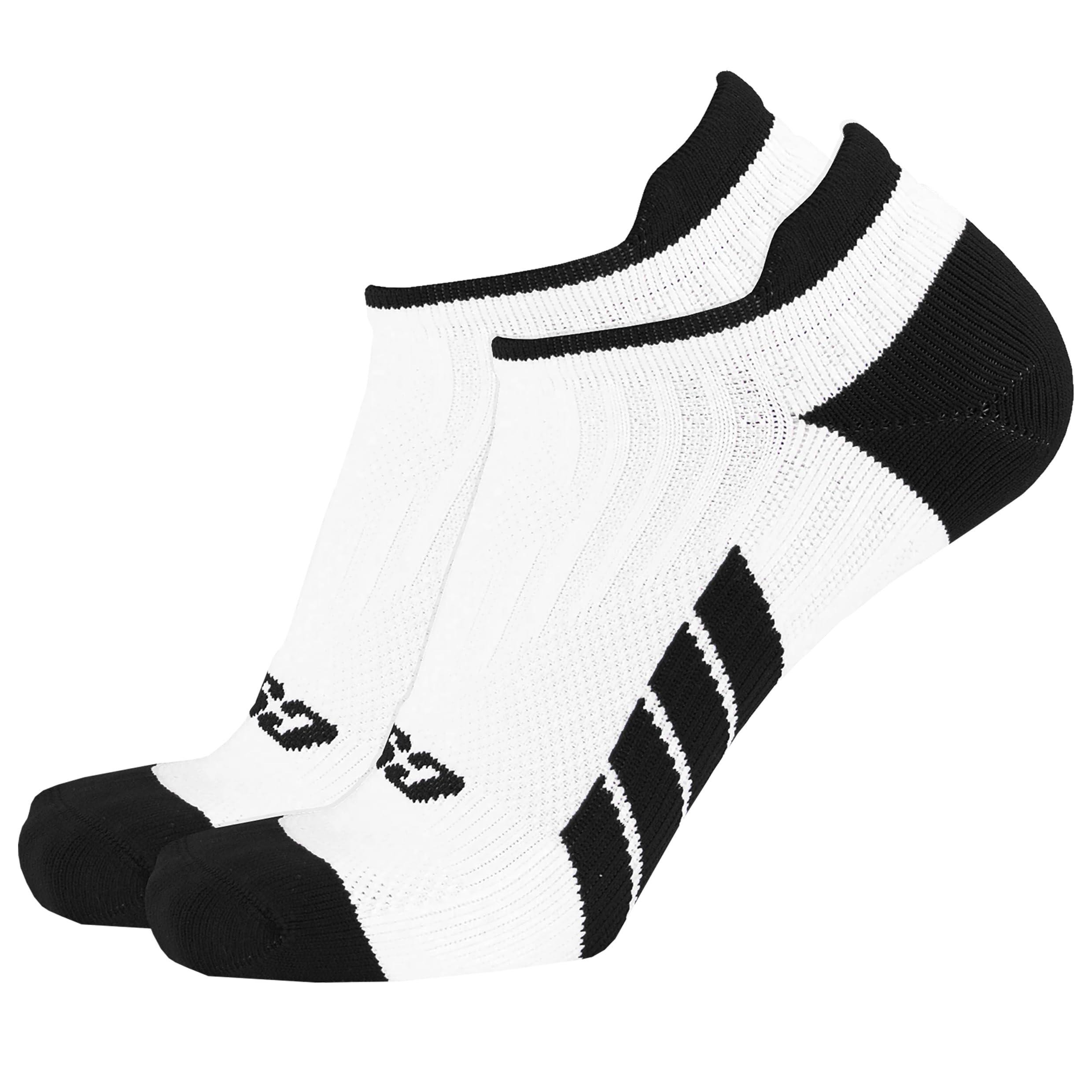 Champion CSX CSX Ankle Socks, Arch Support Compression, Men and Women Low Cut Fit, Black on White, X-Large