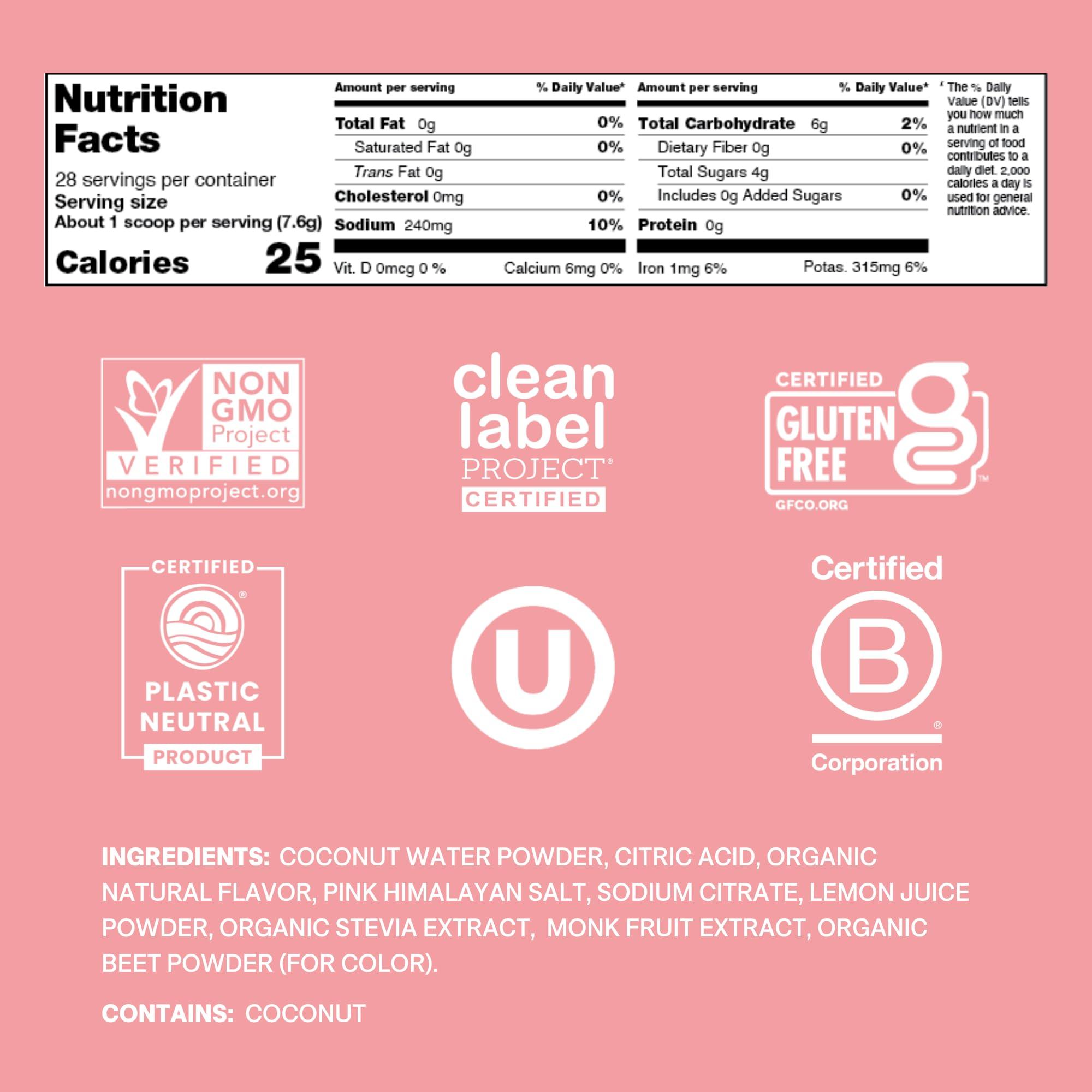 Cure Hydration Cure Hydration | Plant-Based Electrolyte Drink Mix | No Added Sugar | FSA & HSA | Dehydration Relief Powder Made with Coconut Water | Non-GMO | Vegan | 28 Servings Jar - Strawberry Kiwi