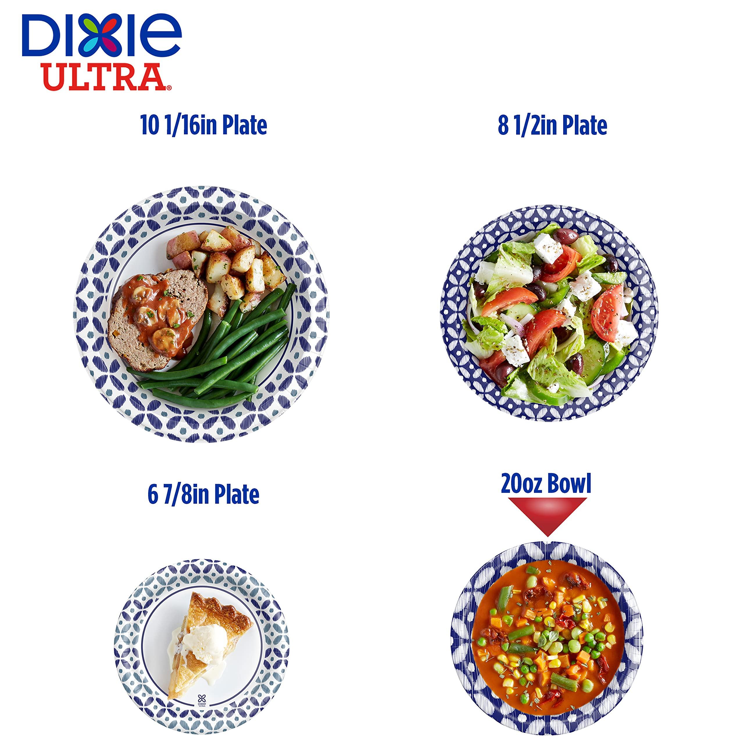 Dixie Ultra Dixie Ultra® Disposable Paper Bowls, 20 ounce, Dinner Size Printed Disposable Bowls, 56 Count (1 Pack of 56 Bowls),