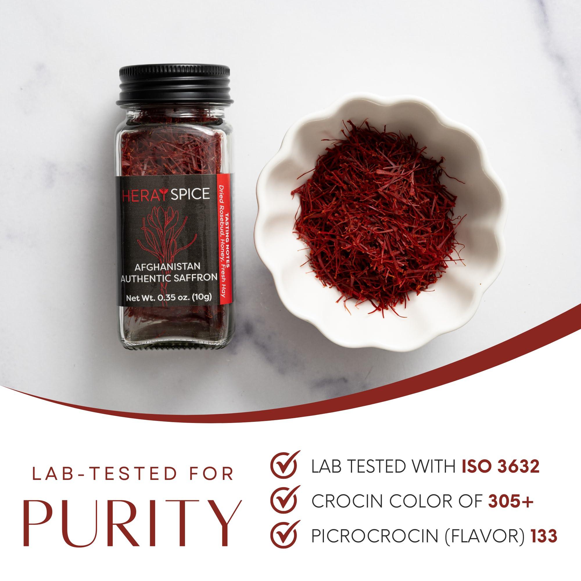 Heray Spice 4 Grams Afghanistan Saffron Threads, Coming from Herat Province, Rich and Aromatic Saffron, Premium Grade A, All Red
