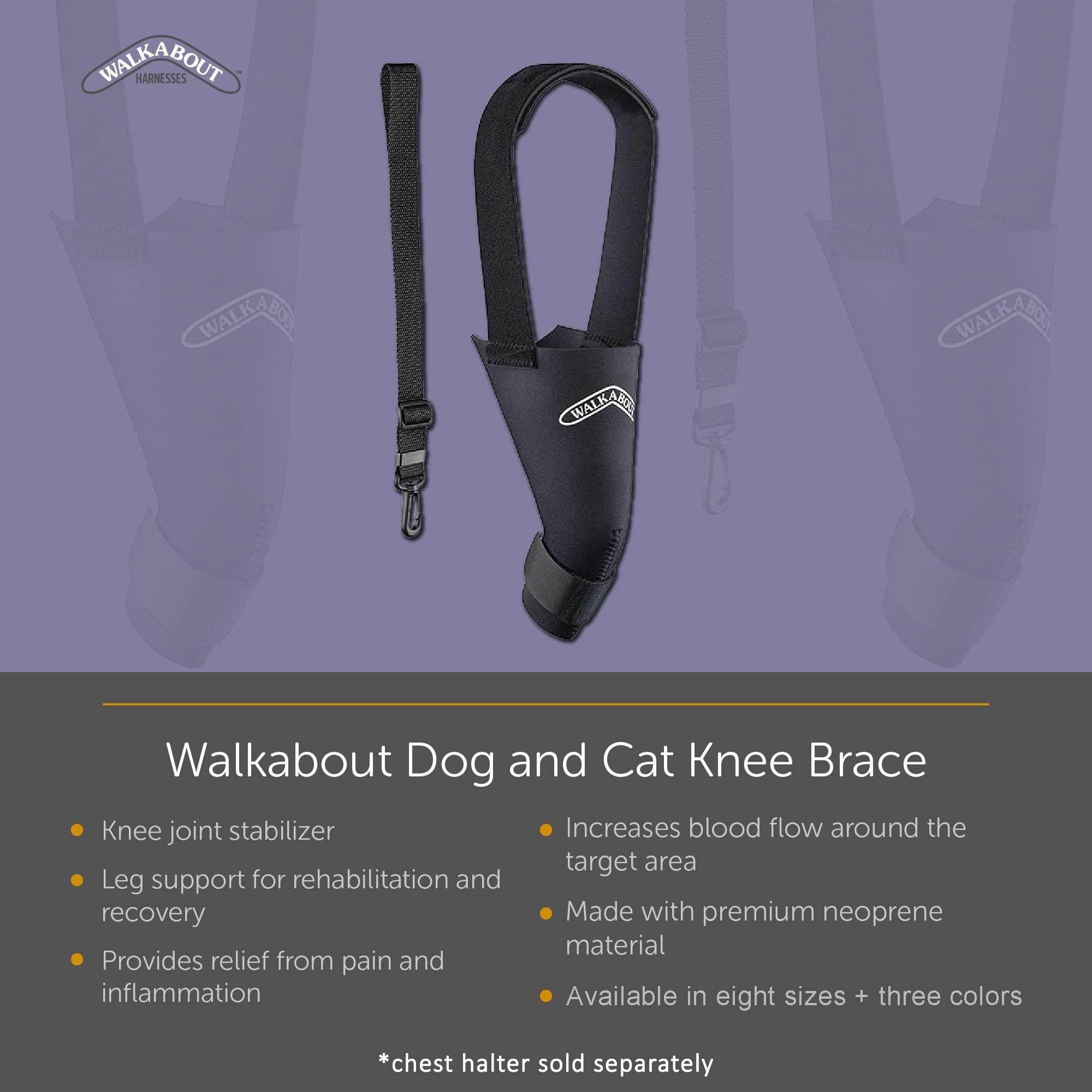 Walkabout WALKABOUT Canine Knee Brace 3.0 mm Neoprene Support Sleeve (Medium/Large 12-13\" Right Leg 1\" Above Knee)