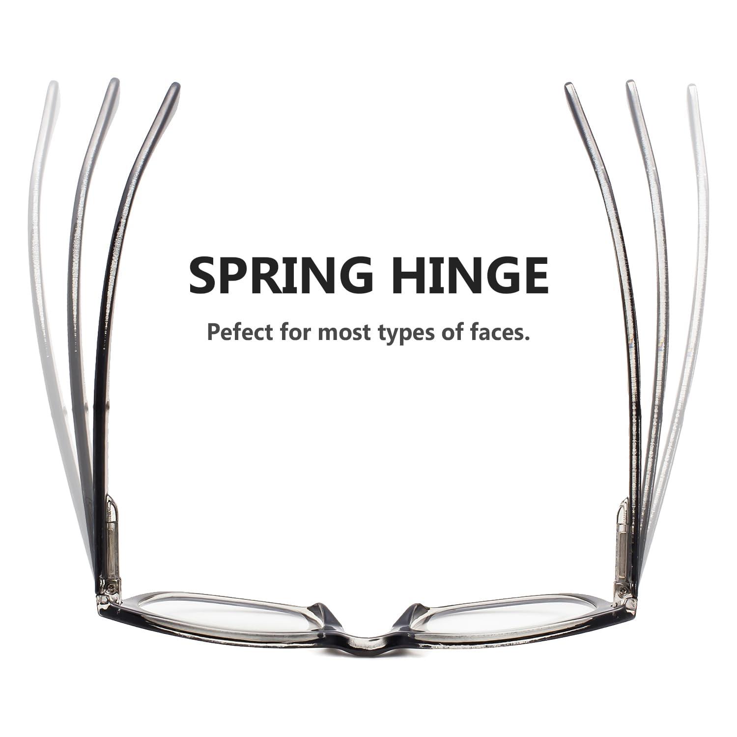 LUR LUR READING GLASSES for Men 2.75 Classic Square Readers 4 Packs Cheaters Comfy Spring Hinges/Wood Tone Design