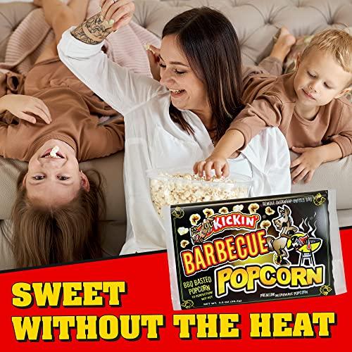 ASS KICKIN' KICKIN' BBQ Microwave Popcorn Bags - 6 Pack - Ultimate Barbecue Gourmet Popcorn Gift - Makes a Great Movie Theater Popcorn or Snack Food for Movie Night