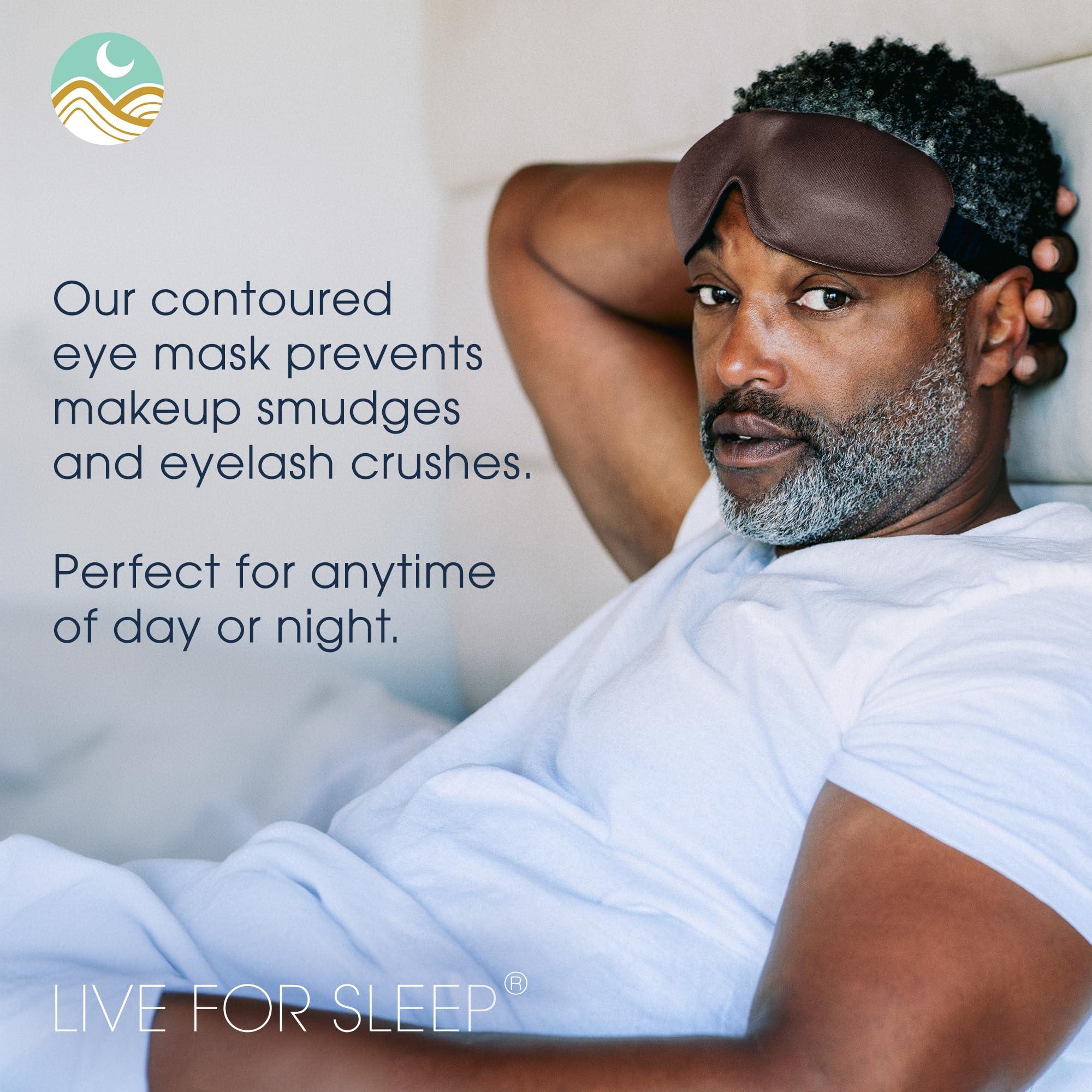 Nidra Nidra Sleep Mask for Men Women - Brown, 3D Blackout Sleeping Mask, Contoured for Lash Extensions, Side Sleepers Eye Cover, Zero Eye Pressure, Travel Eye Shades, Night Blindfolded for Deep Sleep