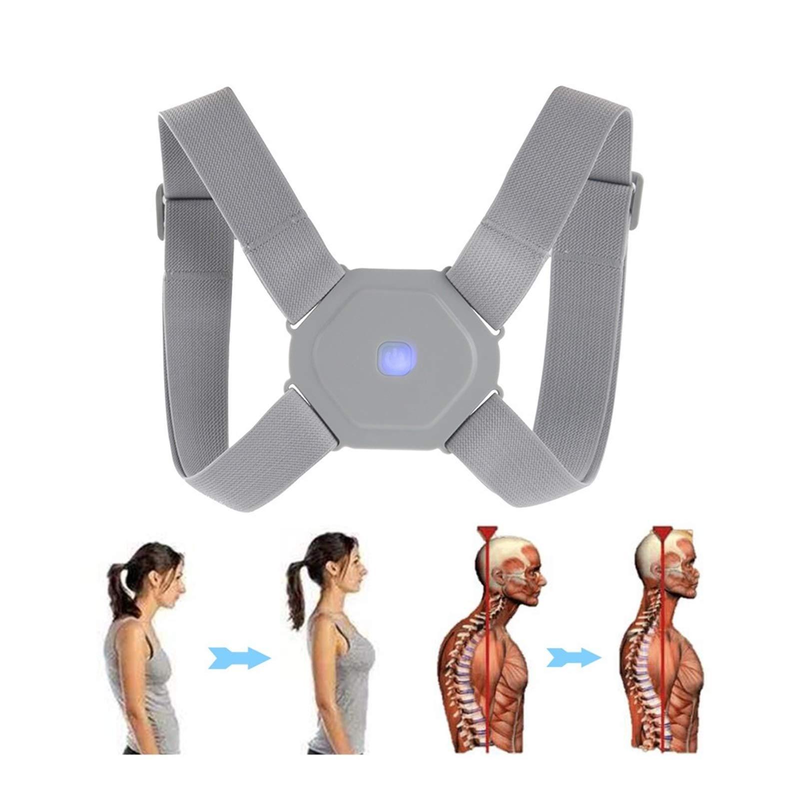 JBIVWW JBIVWW KJACR Electric Posture Corrector Back Brace Spine Stretcher Lumbar Vibration Massager Spine Deck Backbelt Support USB Rechargeable (Color : 1 Belt)