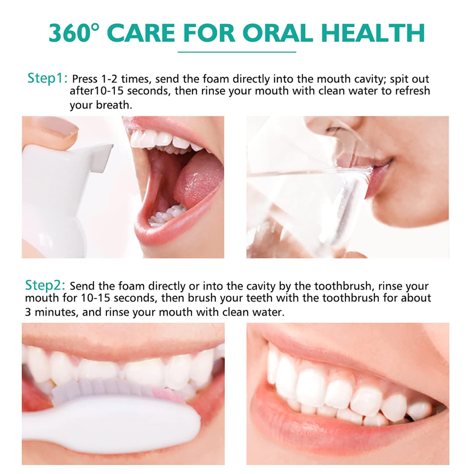 VOGSIG Teeth Whitening Toothpaste with Fluoride, Foam Toothpaste, Ultra-fine Mousse Foam Deeply Cleaning Gums, Stain Removal, Oral Care-Toothpaste Replacement Natural Mouth Wash Water, 3 Fresh Flavor