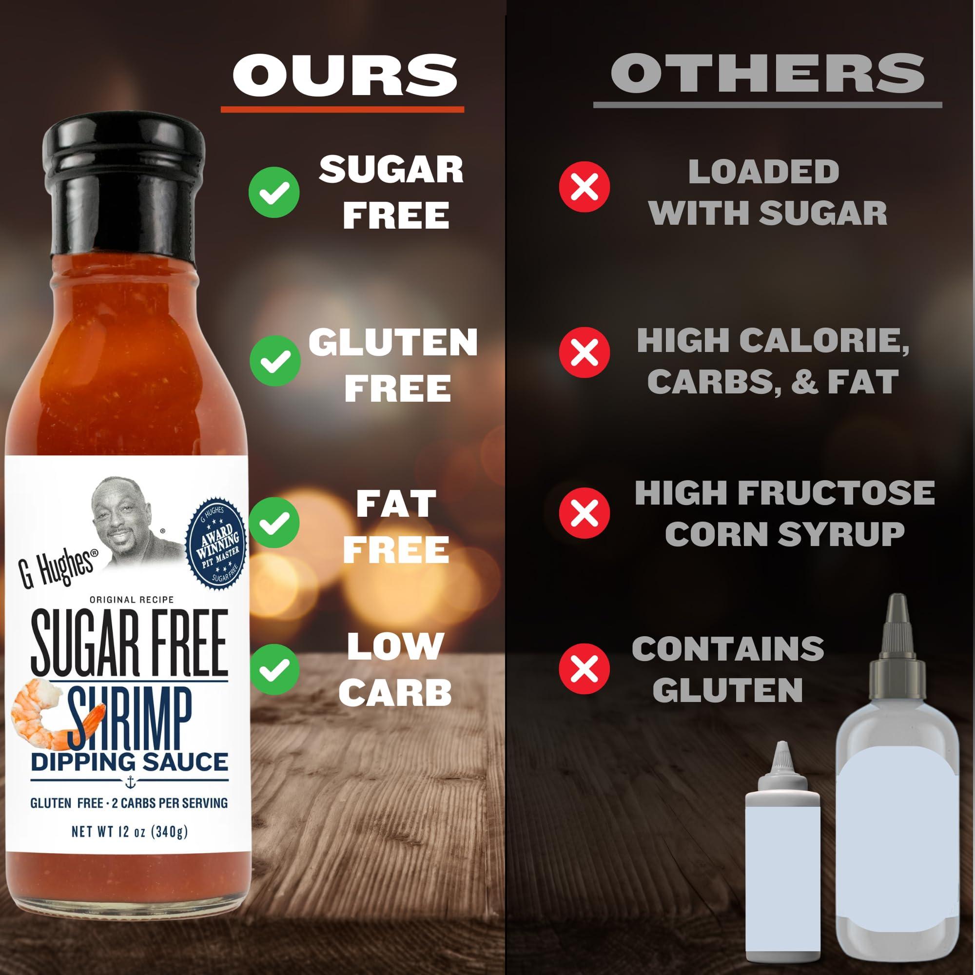 G Hughes G Hughes Sugar Free, Shrimp Dipping Sauce - Shrimp Sauce, Great Tasting Healthy Sauce, Shrimp Cocktail Sauce, No High Fructose Corn Syrup, Gluten Free - 12 Oz (3-Pack)