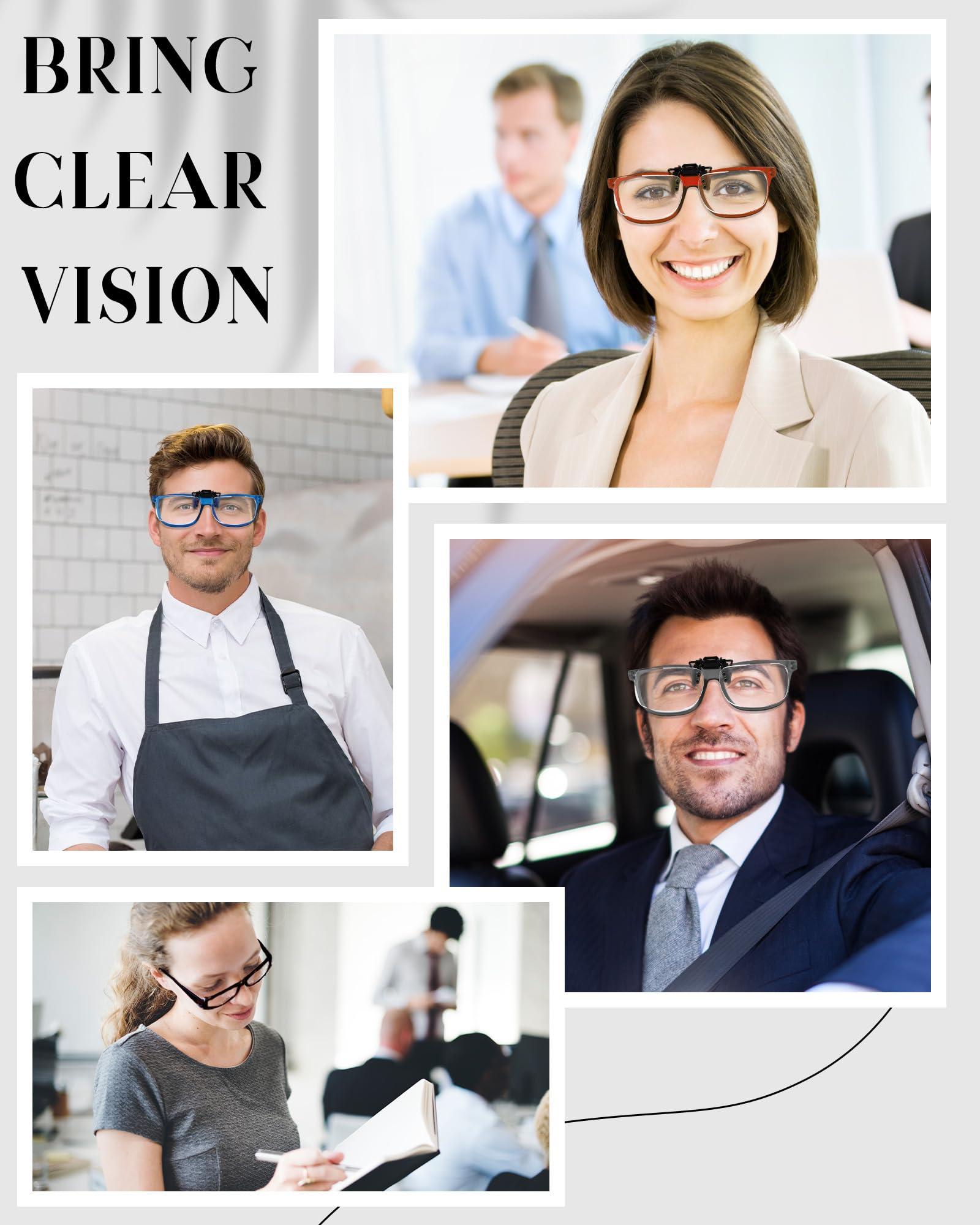 Copkim Copkim 6 Pairs Clip On Reading Glasses Flip up Magnifying Clip on Lens Blue Light Blocking Reading Glasses (3.5 X)
