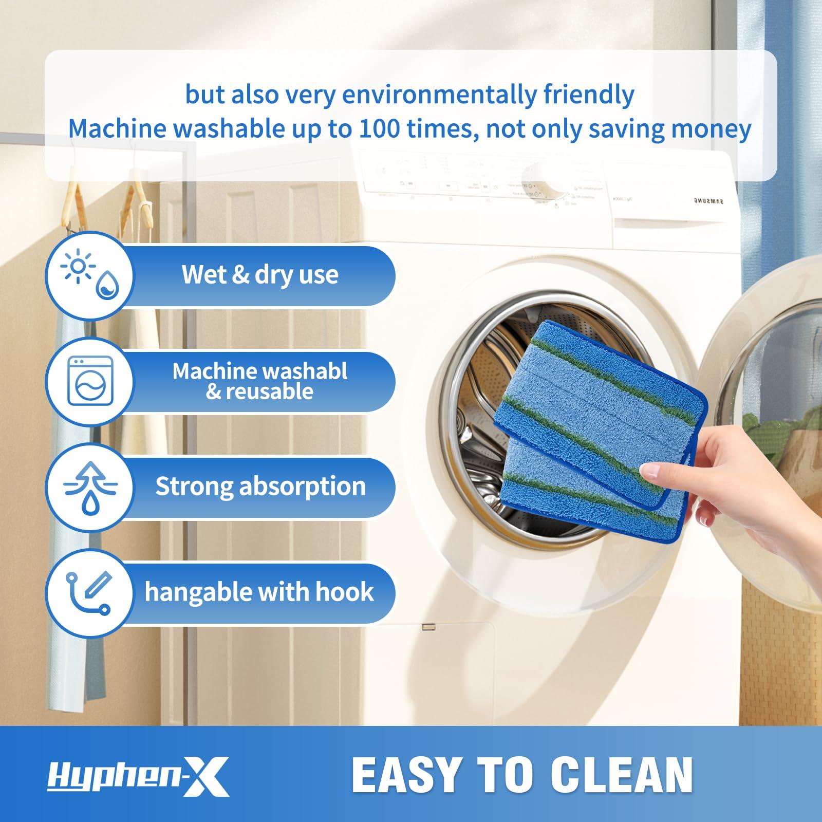 Hyphen-X 12 Pack Cleaning Mop Pads Replacement Part for Libman Freedom Spray Mop, Washable and Reusable Microfiber Spray Mop Replacement Head Reusable Wet Floor Cleaning Mop Pads