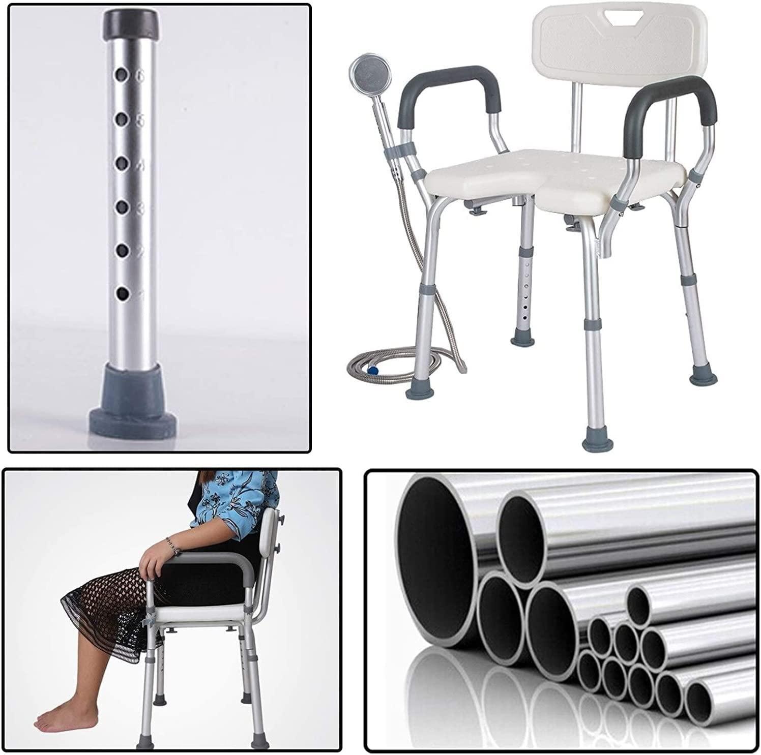 YOODODO YOODODO Elderly Shower Chairs, Showering Adults Bathroom Bathtub Seat with Handle and Backrest Disabled Bath Stool Shower Bench Seat Shower Chair