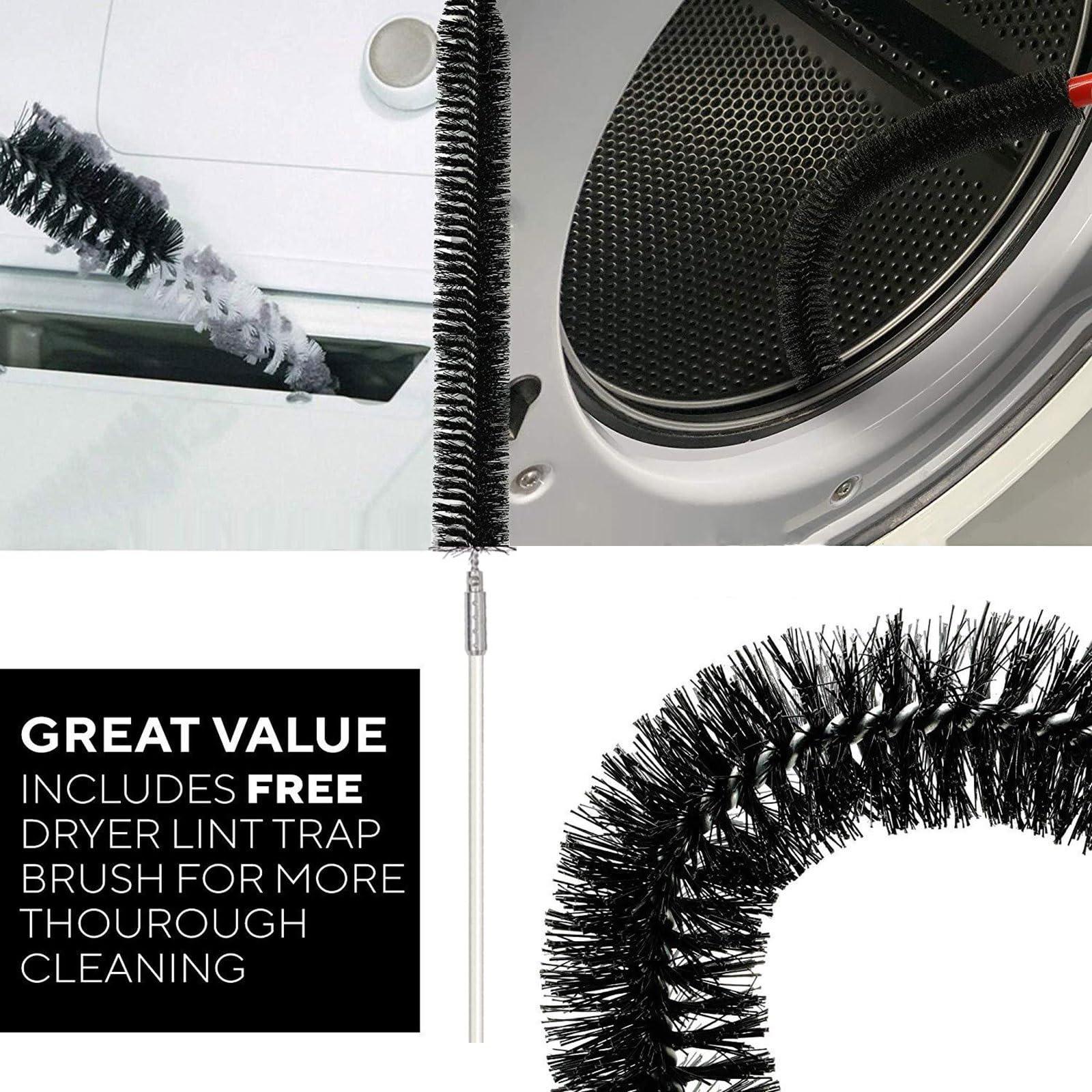 Cxlly Dryer Vent Cleaner Kit, Dryer Vent CleanerAll-in-One Dryer Cleaning Kit, Dryer Duct Cleaning Kit Includes Dryer Vent Brush, Flexible and Reusable Rods,Versatile Lint Trap Brush (Color : 12pcs 24ft)