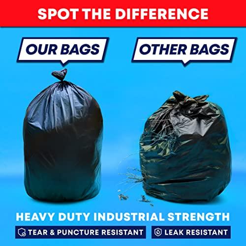 Tasker Tasker 64-65 Gallon Trash Bags for Toter, (Huge 50 Bags w/Ties) 60 Gallon Trash Bags, xl Large Garbage Bags 64-65 Gallon Extra Large Leaf Bags, Commercial Trash Bags
