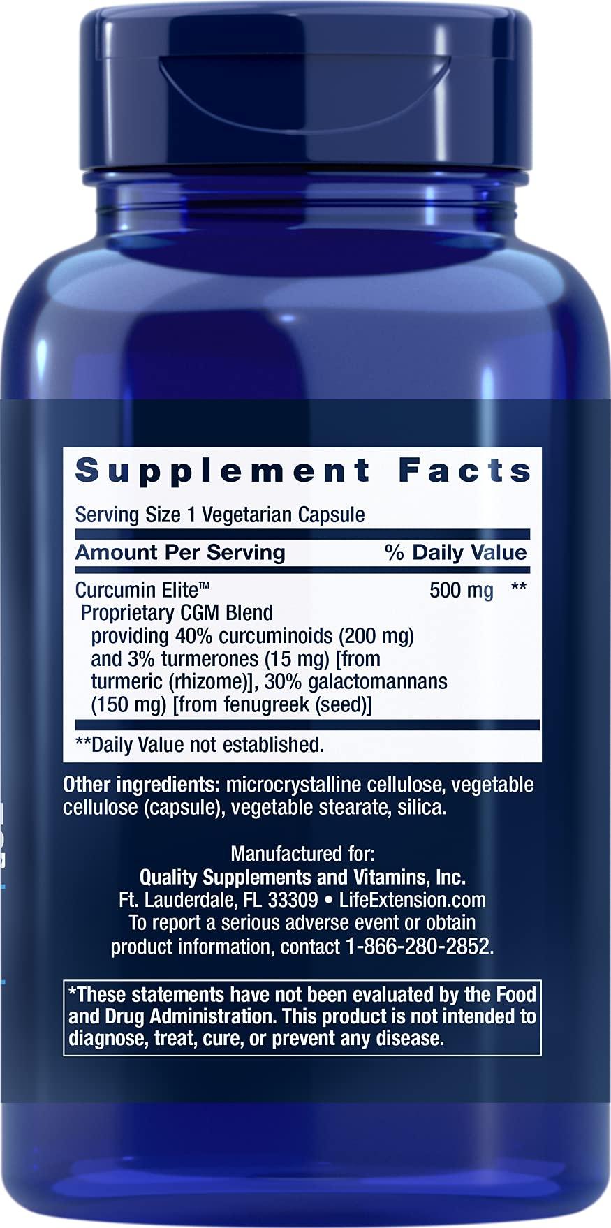 Life Extension Life Extension Curcumin Elite Turmeric Extract, 90 Caps (Pack of 2)