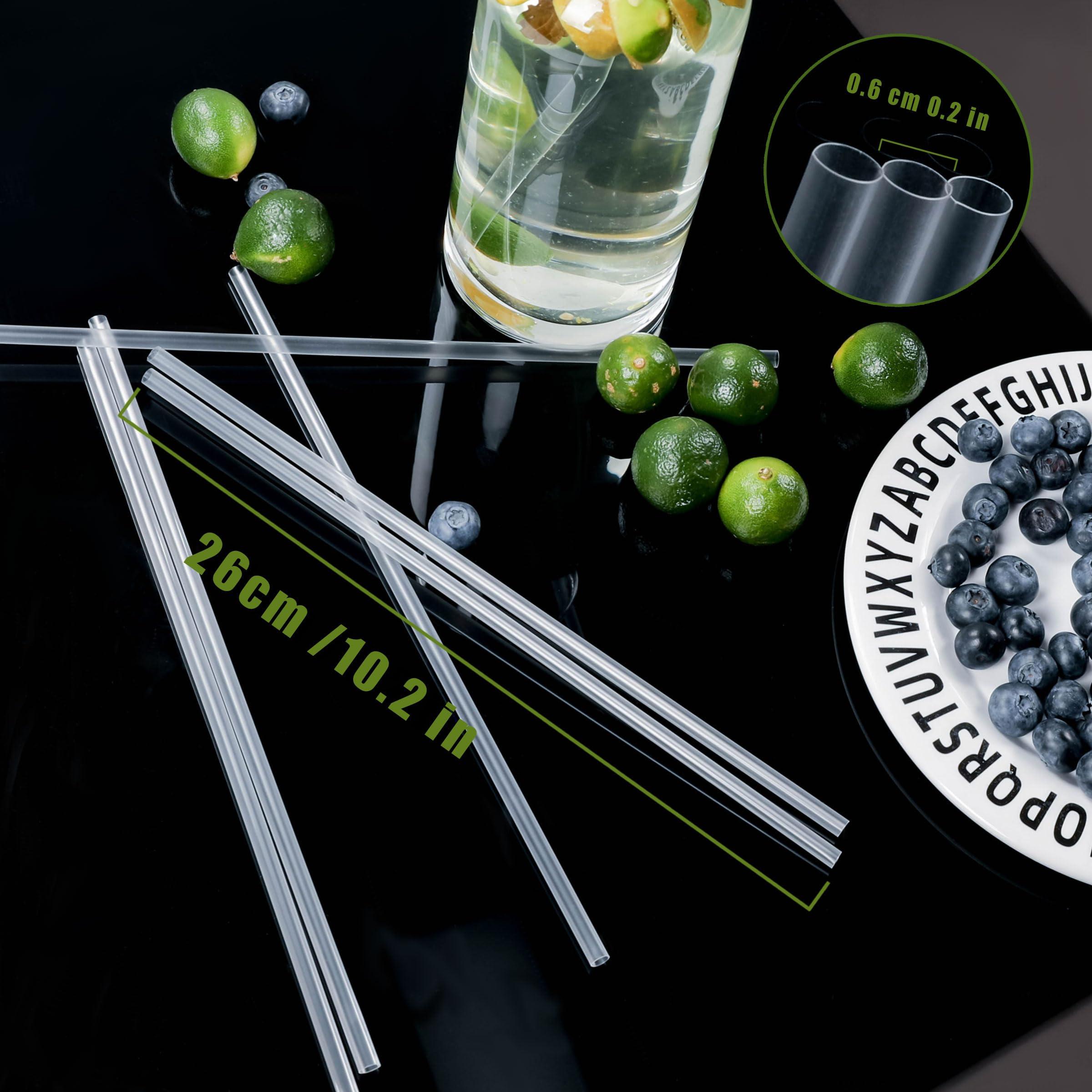 CVNDKN Clear Straws,100 Pcs Long Disposable Plastic Drinking Straws. (0.23\'\'diameter and 10.2\"long)-Clear