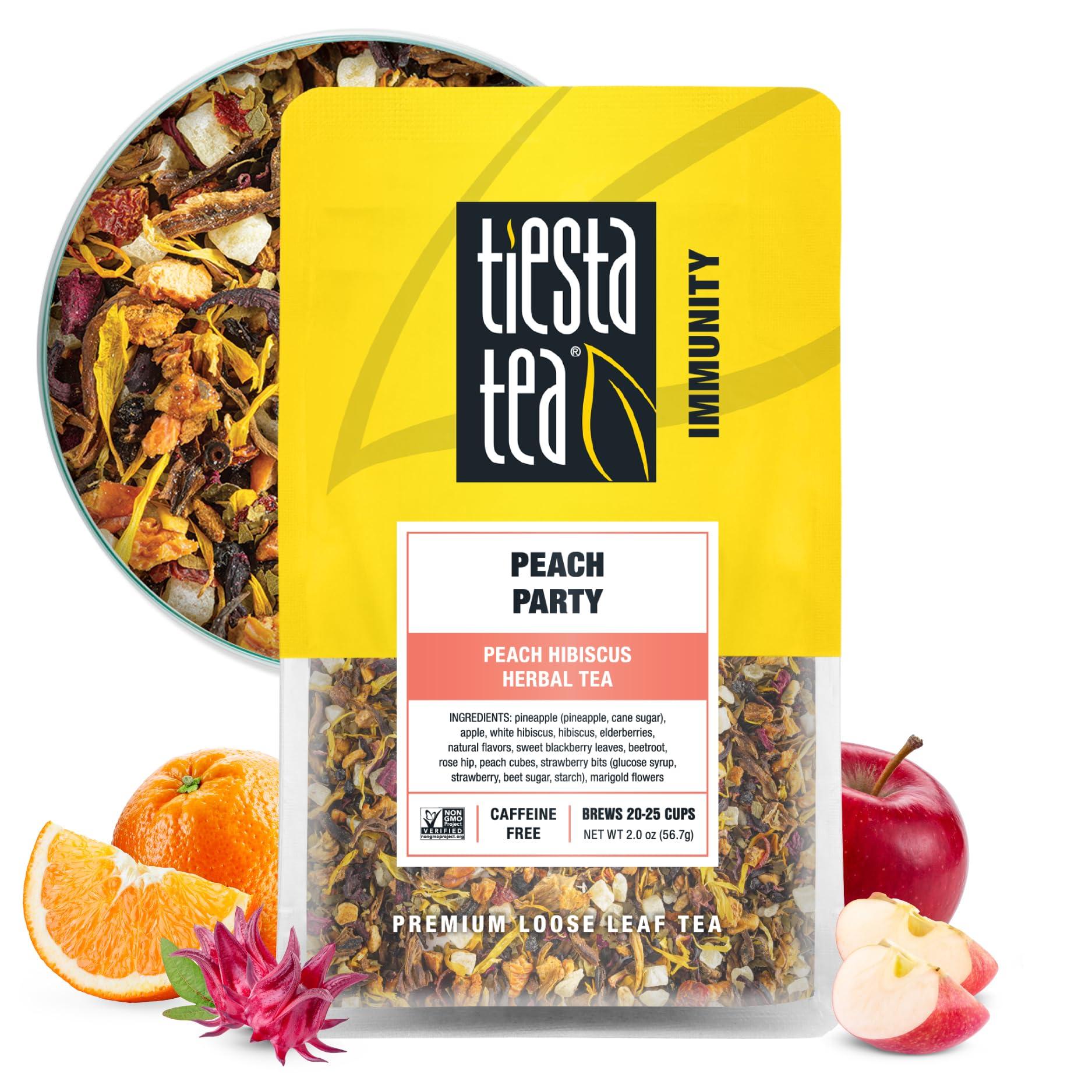 Tiesta Tea Tiesta Tea - Peach Party | Peach Hibiscus Herbal Tea | Premium Loose Leaf Tea Blend | Non-Caffeinated Fruit Tea | Make Hot or Iced & Up to 25 Cups | Made w/Natural Ingredients - 2oz Resealable Pouch