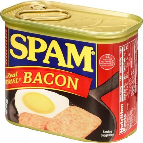 SPAM Spam Luncheon Meat Can, with Real Hormel Bacon, 12 Ounce (2 Count)