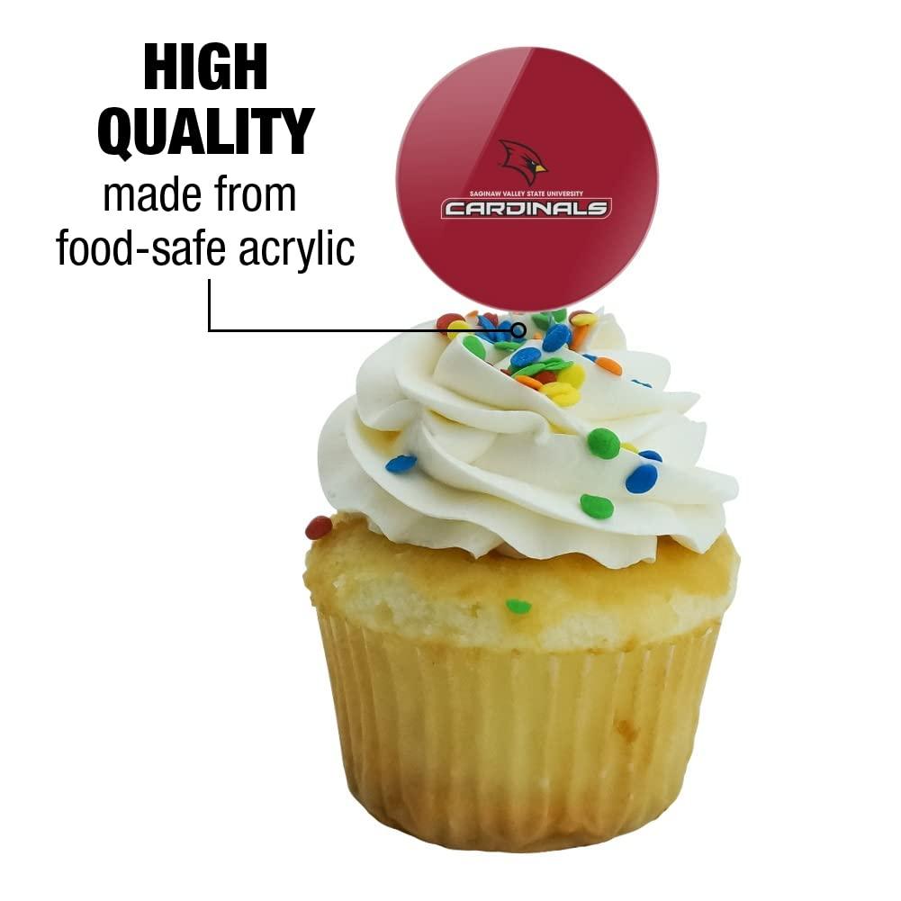 GRAPHICS & MORE Saginaw Valley State Cardinals Logo Cupcake Picks Toppers Decoration Set of 6