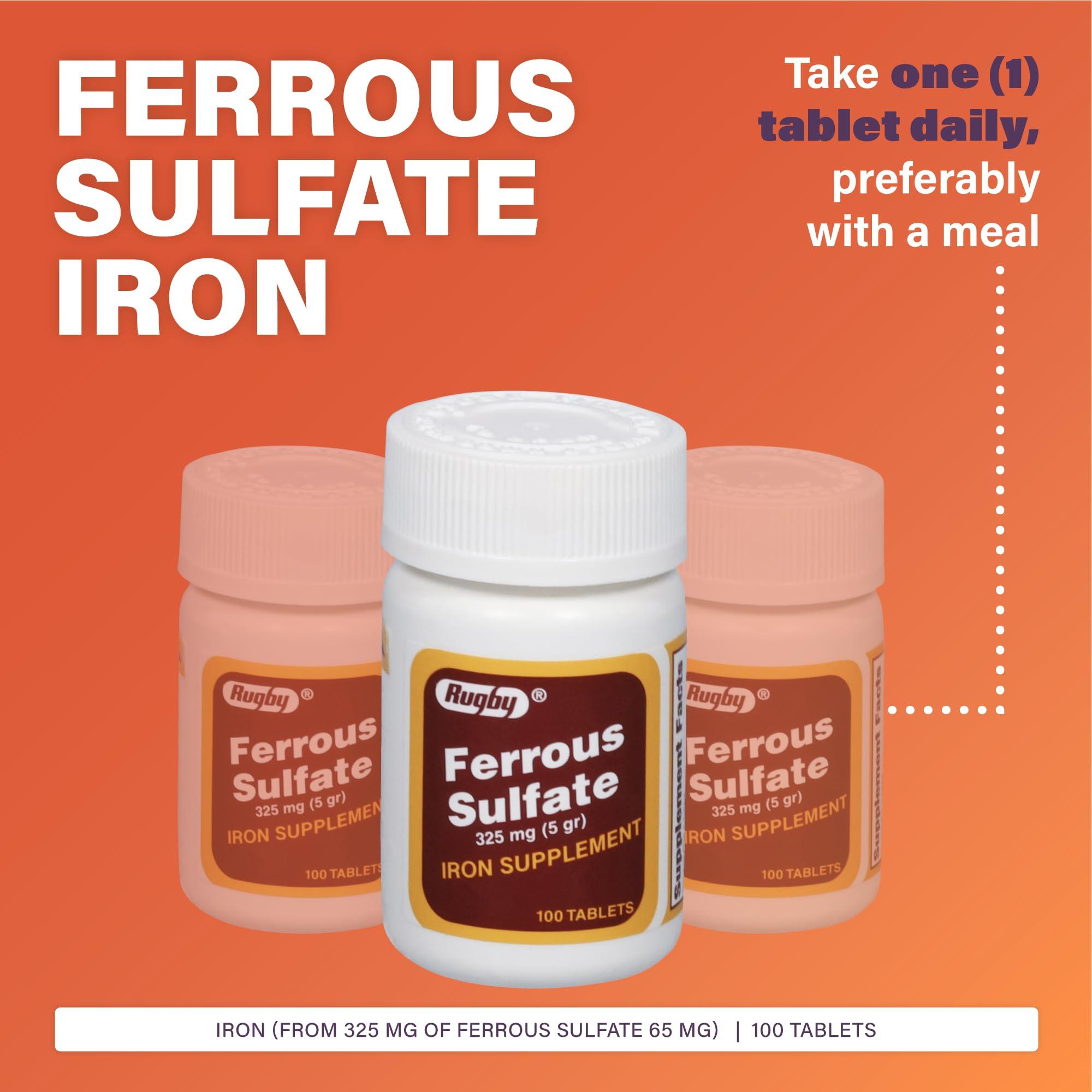 MAJOR RUGBY LAB (CS) Rugby Ferrous Sulfate 325 MG 100 Count (3 Pack)