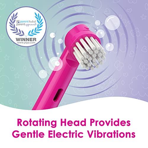 Brusheez Brusheez® Kids’ Electric Toothbrush Set - Safe & Effective for Ages 3+ - Parent Tested & Approved with Gentle Bristles, 2 Brush Heads, Rinse Cup, 2-Minute Timer, & Storage Base (Prancy The Pony)