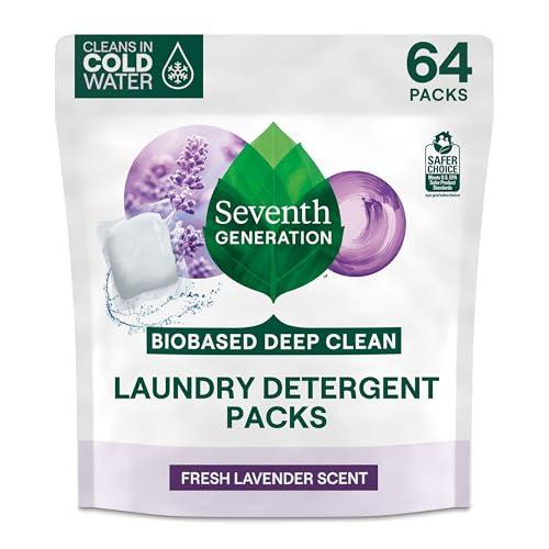 Seventh Generation Seventh Generation Laundry Detergent Packs, Lavender, Biobased Deep Clean, EPA Safer Choice Certified, 64 Count