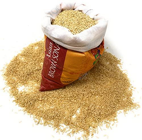 Asian Kitchen Asian Kitchen Brown Sona Masoori Aged Rice 20-Pound Bag, 20lbs (9.08kg) Short Grain Rice ~ All Natural | Gluten Friendly | Vegan | Indian Origin | Export Quality