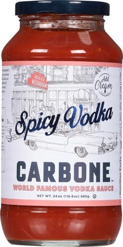 Carbone Carbone Spicy Vodka Pasta Sauce | World Famous Signature Recipe | Slow-Cooked with 100% Italian Tomatoes | Vegetarian, Gluten Free, Low Carb, Keto Pasta Sauce, 24 Fl Oz