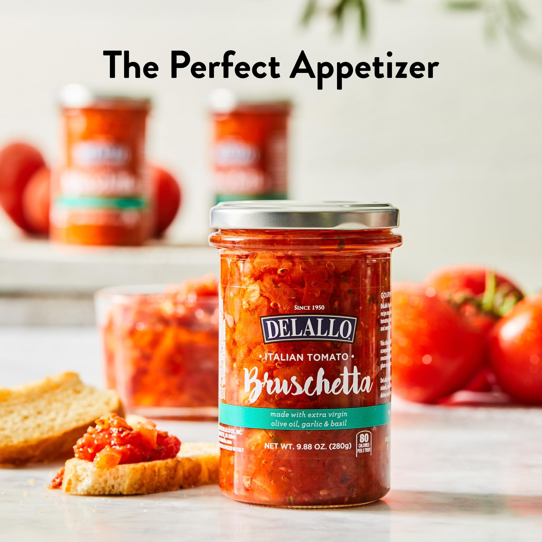 DeLallo DeLallo Italian Tomato Bruschetta Topping, 9.88 Ounce Jar, 3 Pack, Gourmet Dip Spread for Toast & Crackers, Made with Extra Virgin Olive Oil