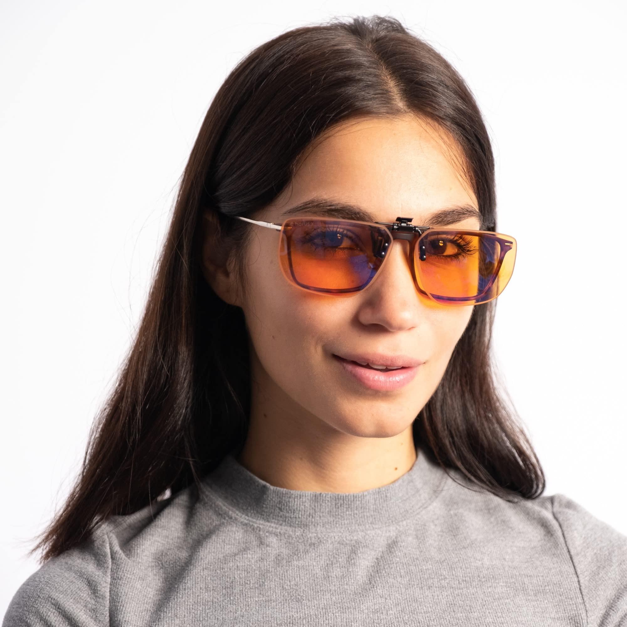 Horus X Horus X Anti Blue Light Clip-On Glasses |Gaming Glasses Shield Anti Fatigue Eyestrain Migraine | Amber Lenses