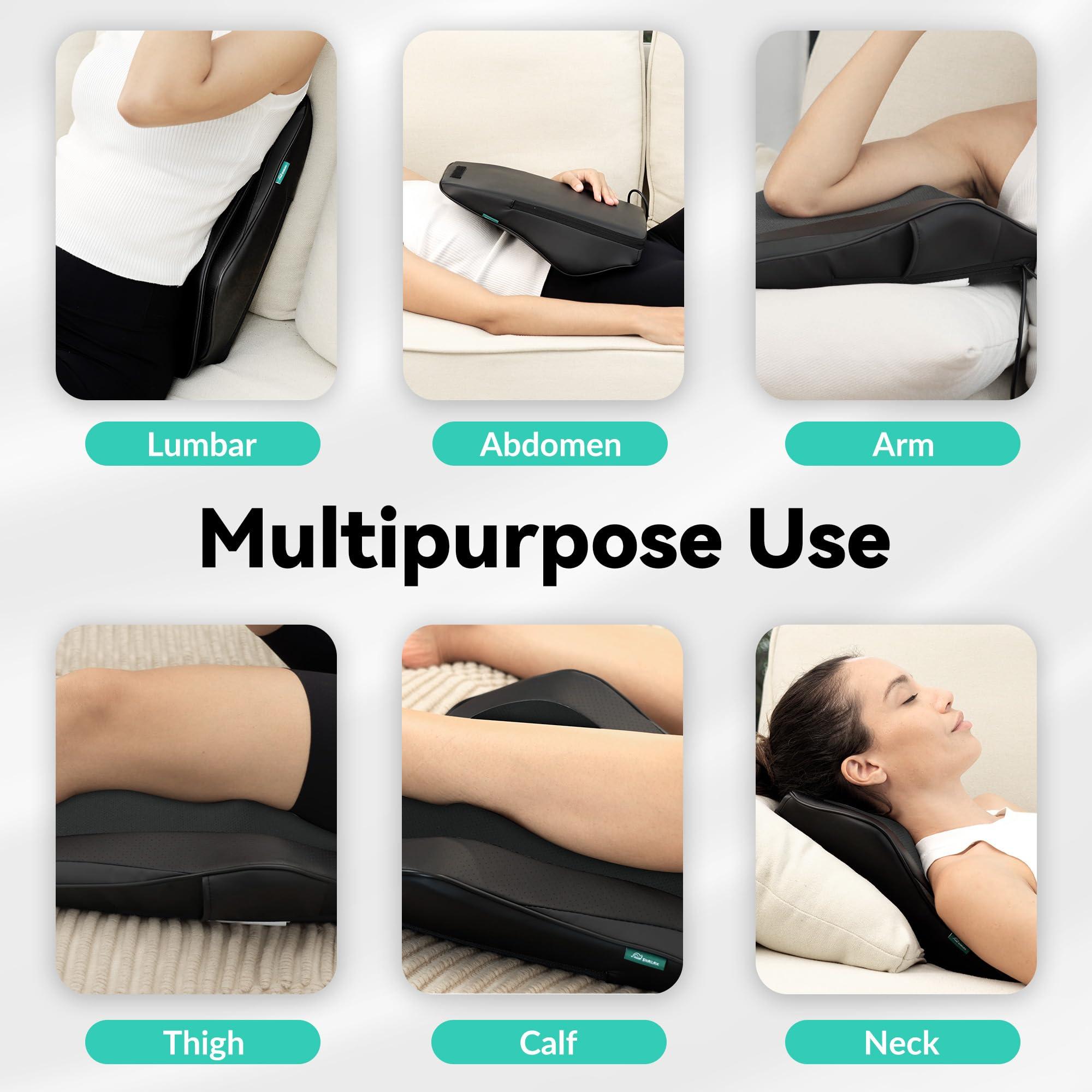 Snailax Snailax Back Massager for Back Pain Deep Tissue, Shiatsu Lower Back Neck Massager with Heat, Kneading Massage Pillow for Back Neck Shoulder, Valentine Gift(Black)