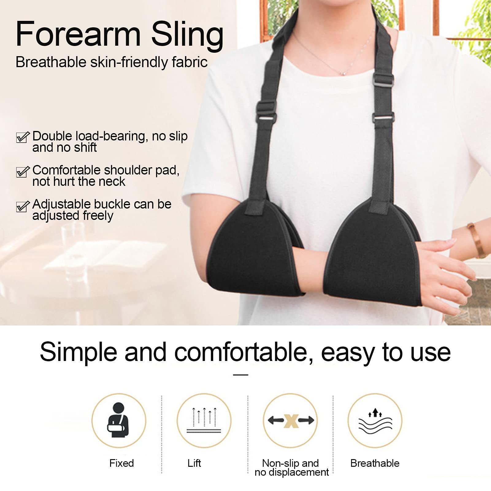 KooingTech KooingTech Arm Sling Shoulder Immobilizer, Arm Sling for Elbow Injury, Arm Sling for Shoulder Injury, Arm Sling with Pillow Support,Shoulder Sling with Abduction Pillow for Shoulde (Black)